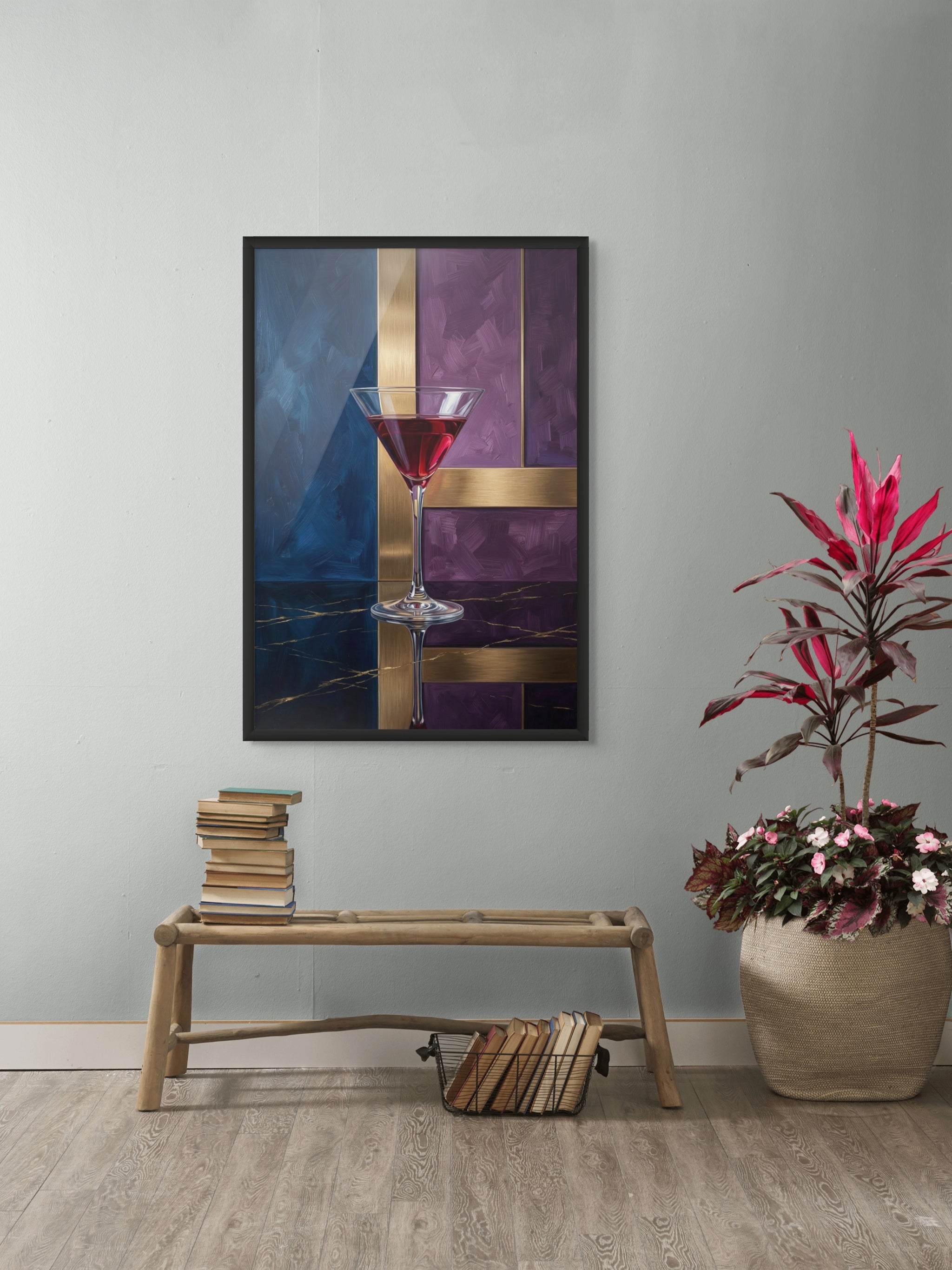 Velvet Rouge aan de Bar Wanddecoratie – Glamoureus Fashion Canvas Print