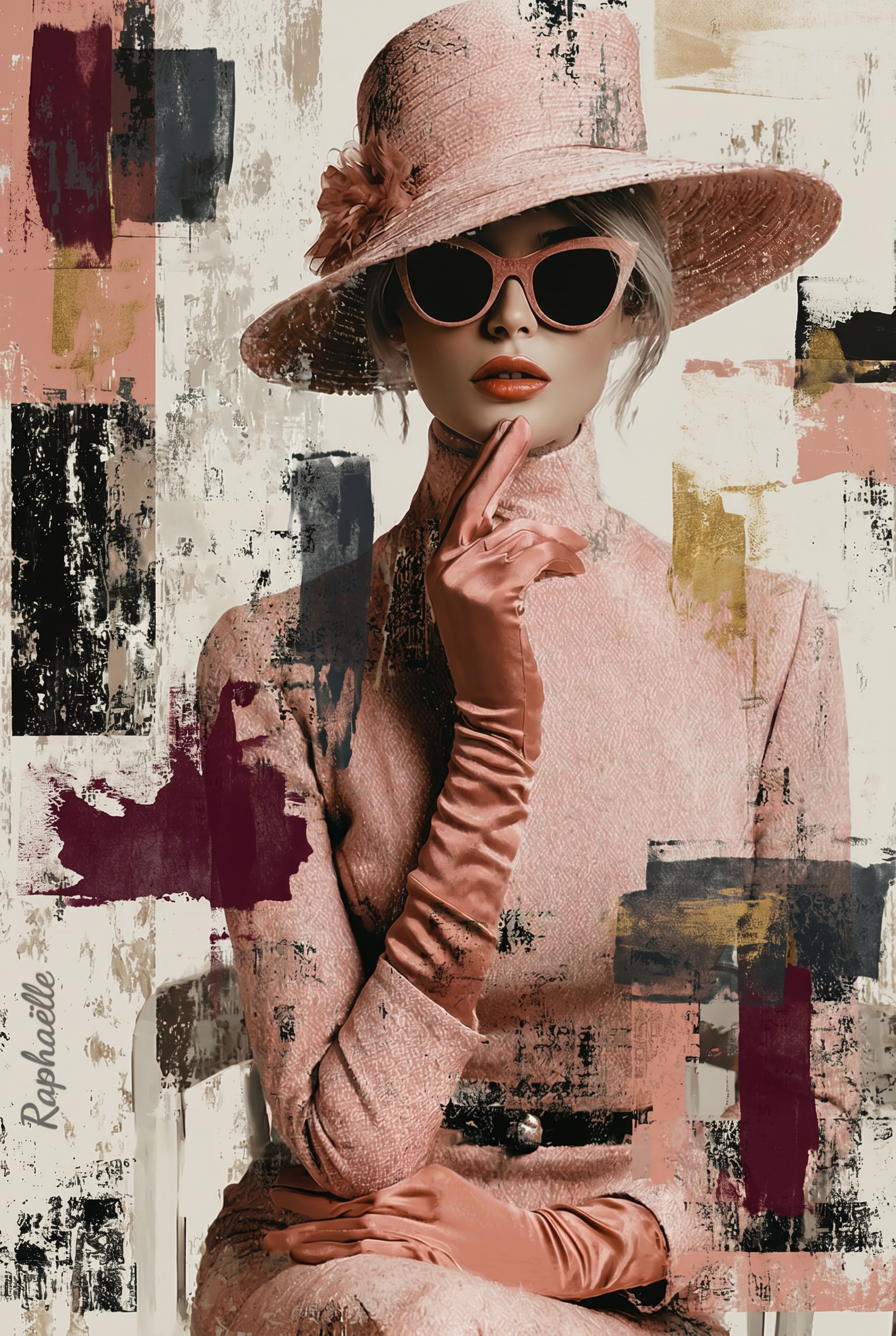Velvet Whisper in Rosé Wanddecoratie – Elegant Bloemen Canvas Print
