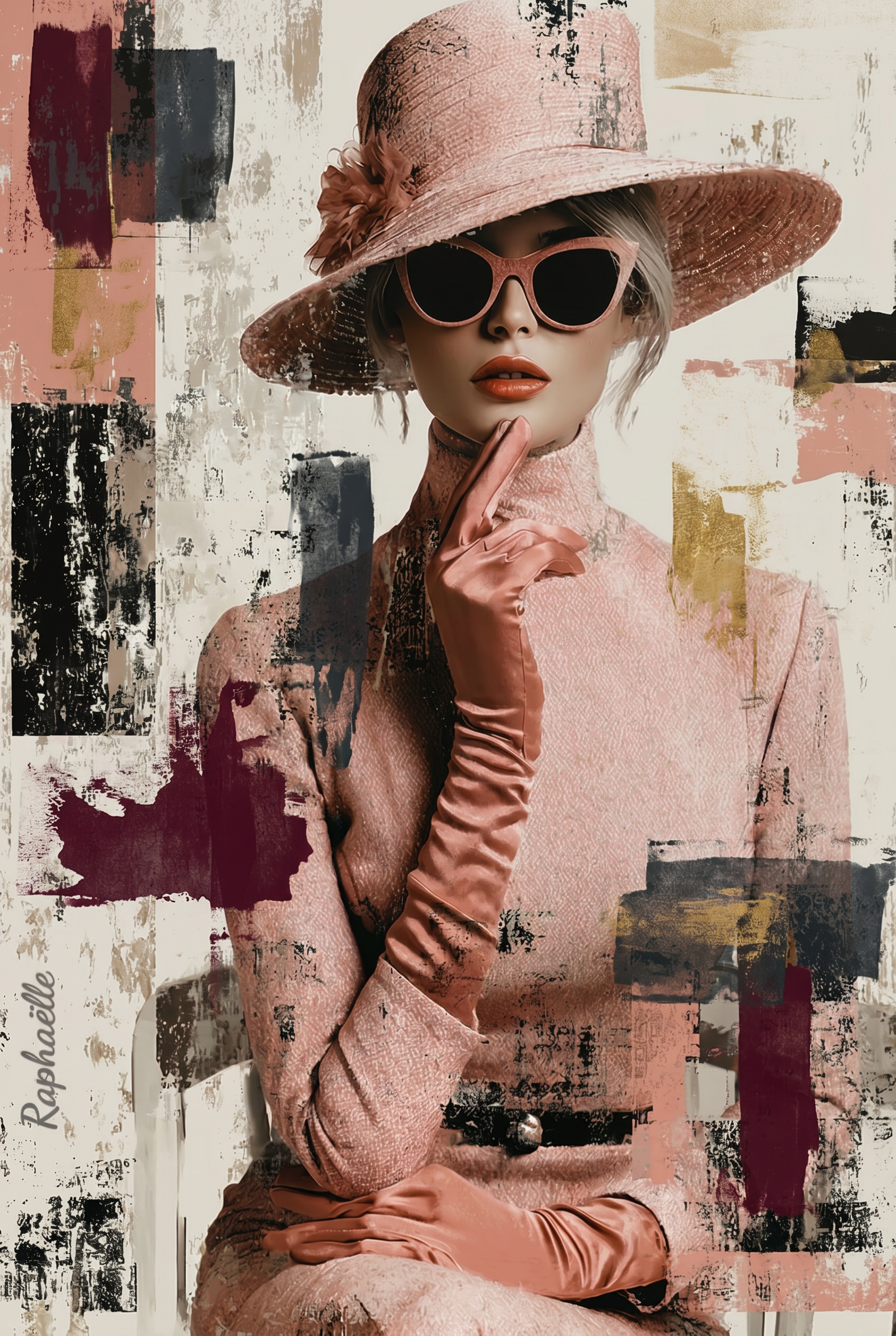 Velvet Whisper in Rosé Wanddecoratie – Elegant Bloemen Canvas Print