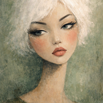 Fluistering van Elegantie wanddecoratie met sierlijk portret vol stille elegantie