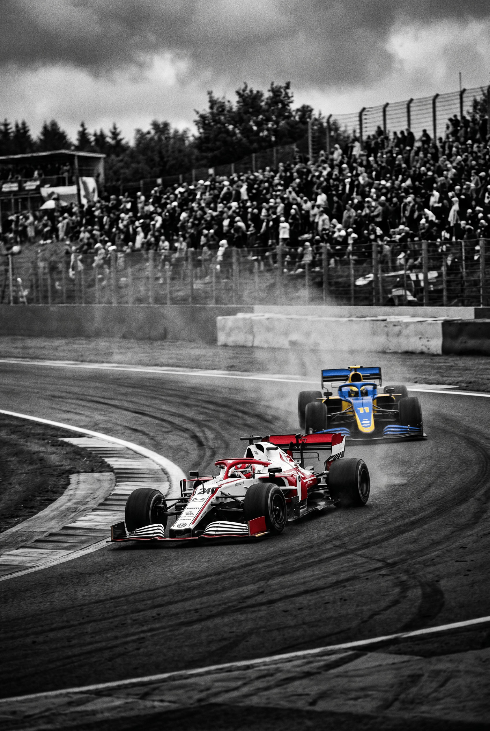 Voorsprong in de Bocht – vintage motorsport wanddecoratie