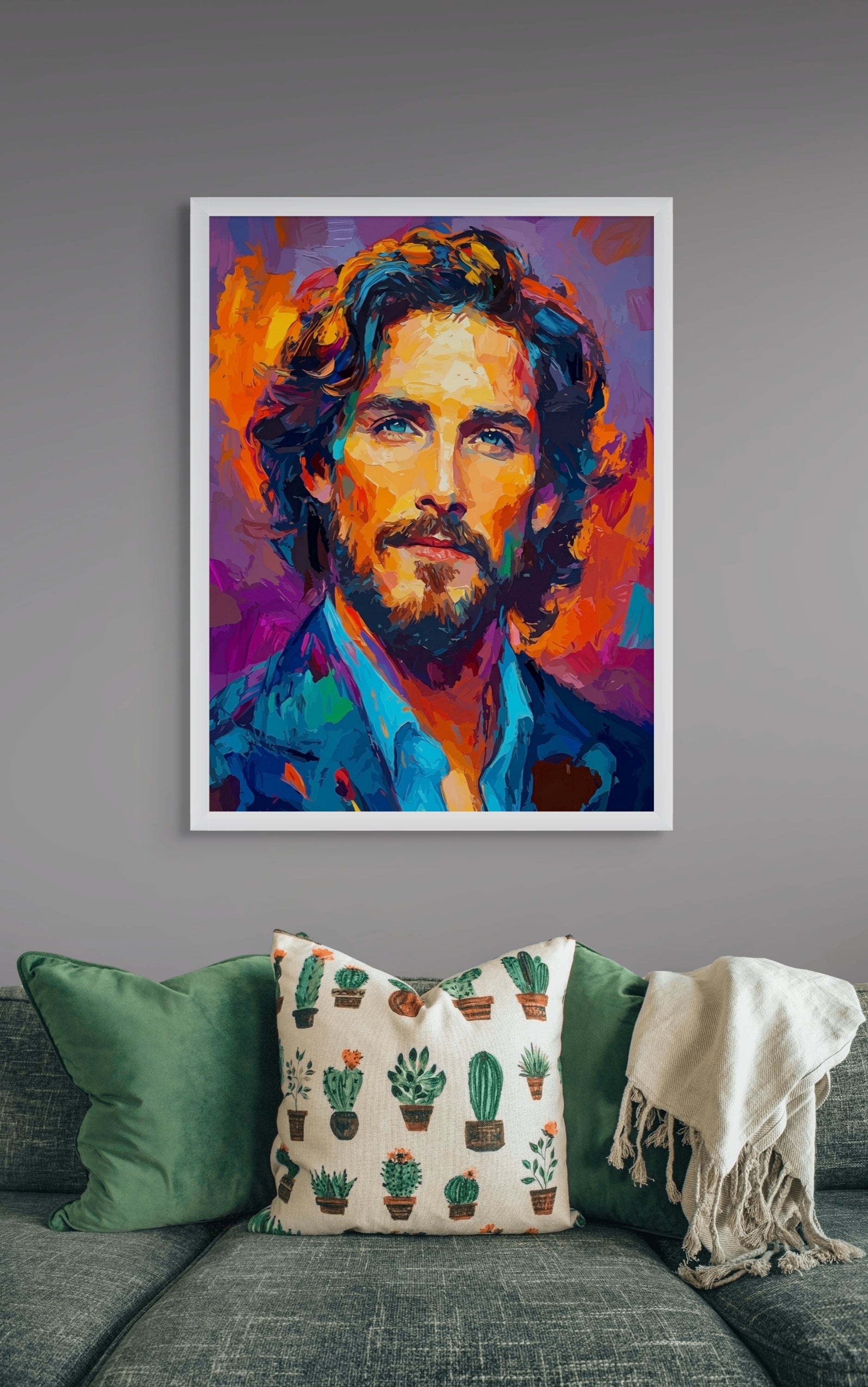 Vuurziel Wanddecoratie Nachtelijk Portret – Donker Mysterieus Canvas Print