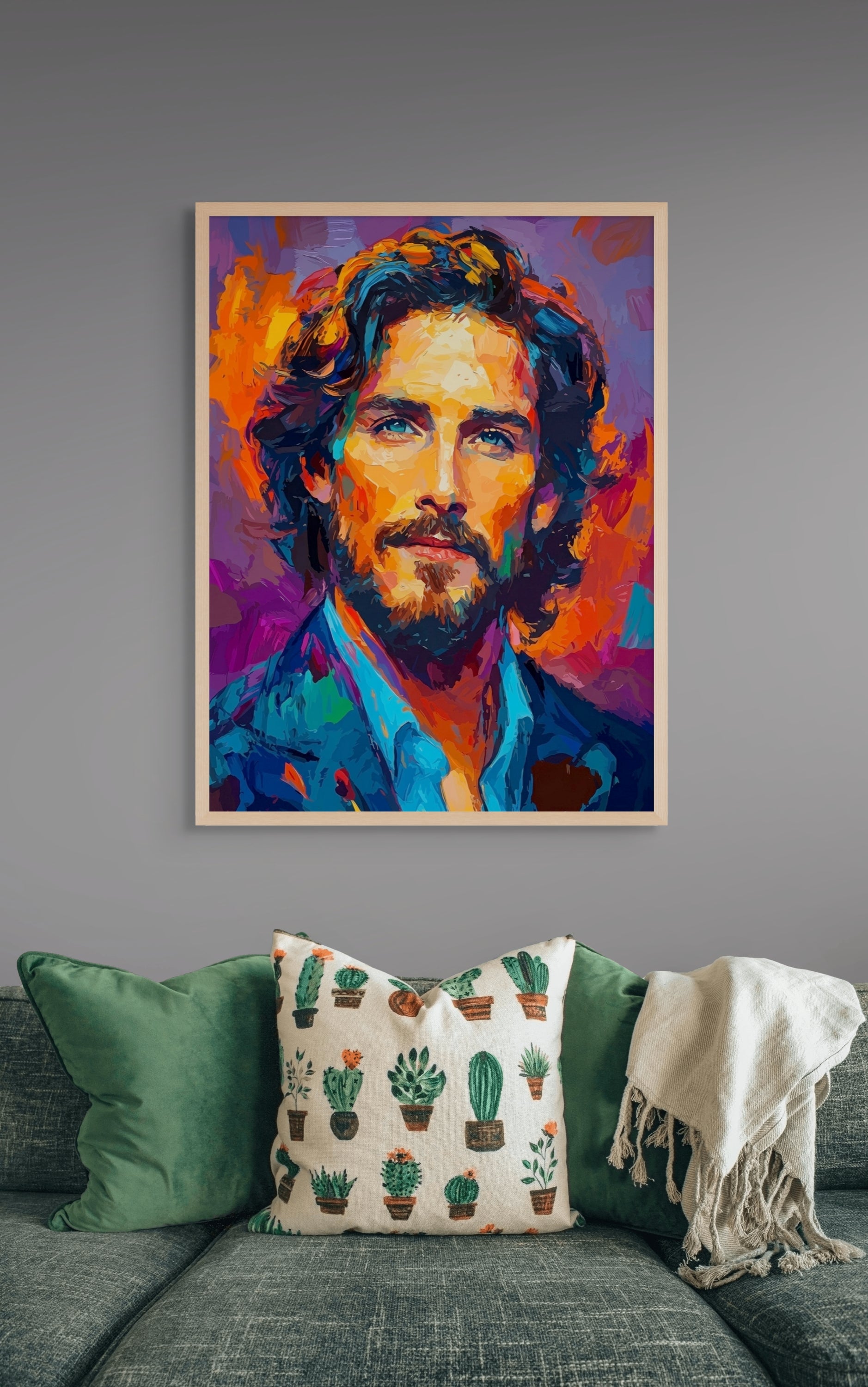Vuurziel Wanddecoratie Nachtelijk Portret – Donker Mysterieus Canvas Print