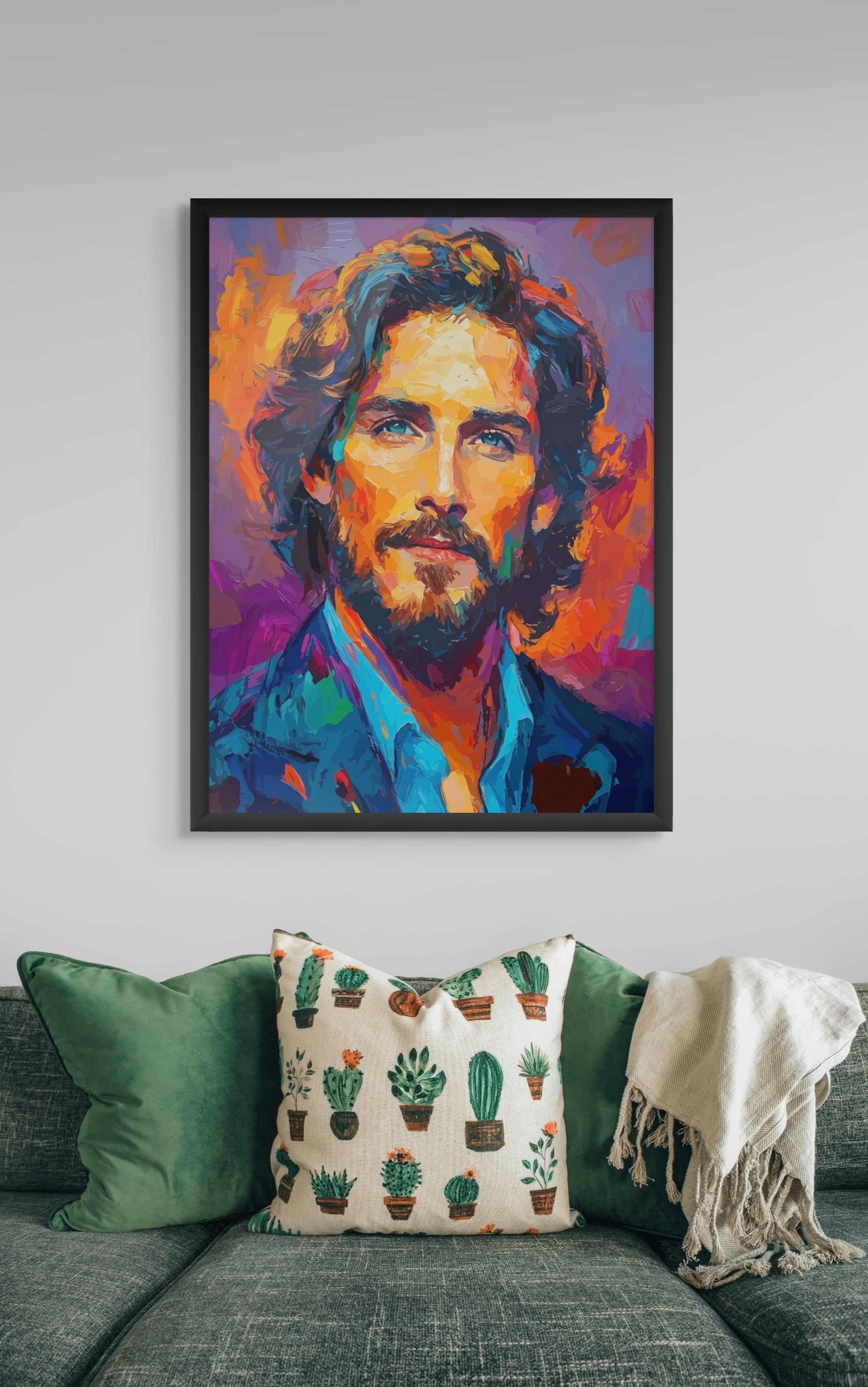 Vuurziel Wanddecoratie Nachtelijk Portret – Donker Mysterieus Canvas Print