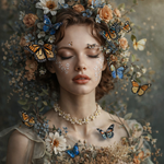 Whispers of Spring Dreams wanddecoratie met dromerige lentebloemen in zachte tinten