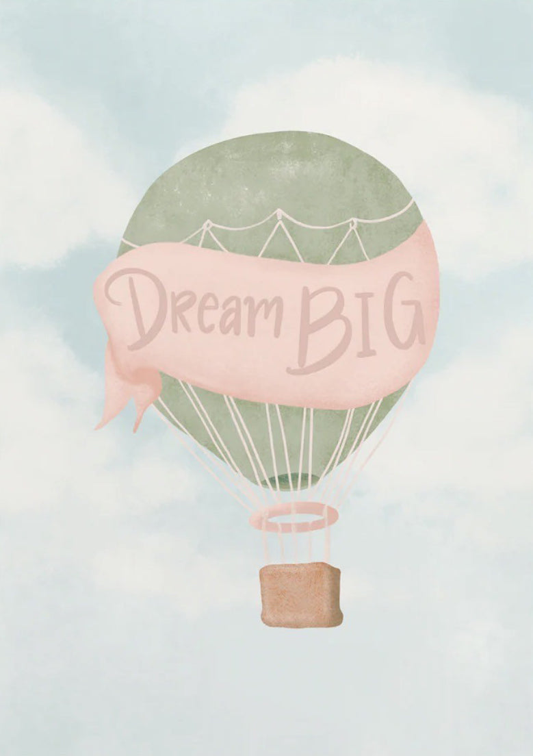 Wolken vol Grote Dromen Wanddecoratie – Dromerig Kinderkamer Canvas Print