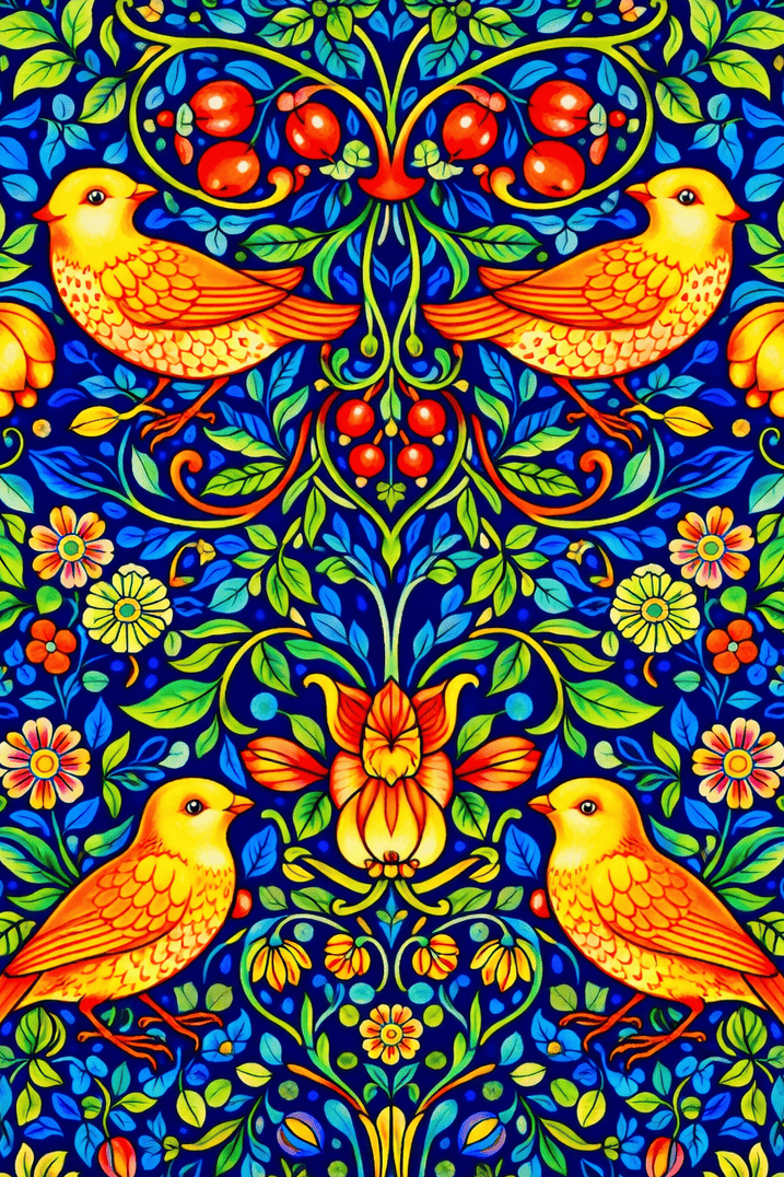 Zangvogels tussen Bessen en Bloemen