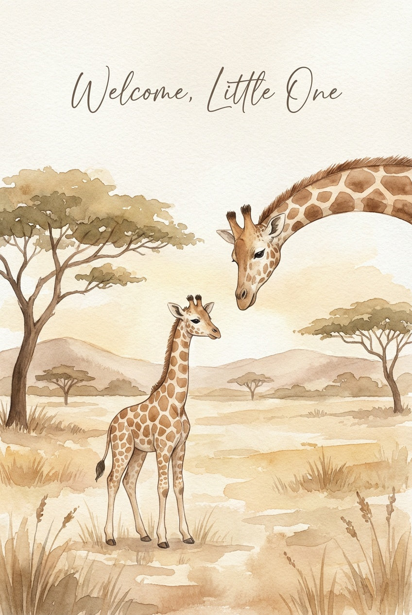 Savanne voor Twee wanddecoratie met twee dieren in een gouden savannelandschap