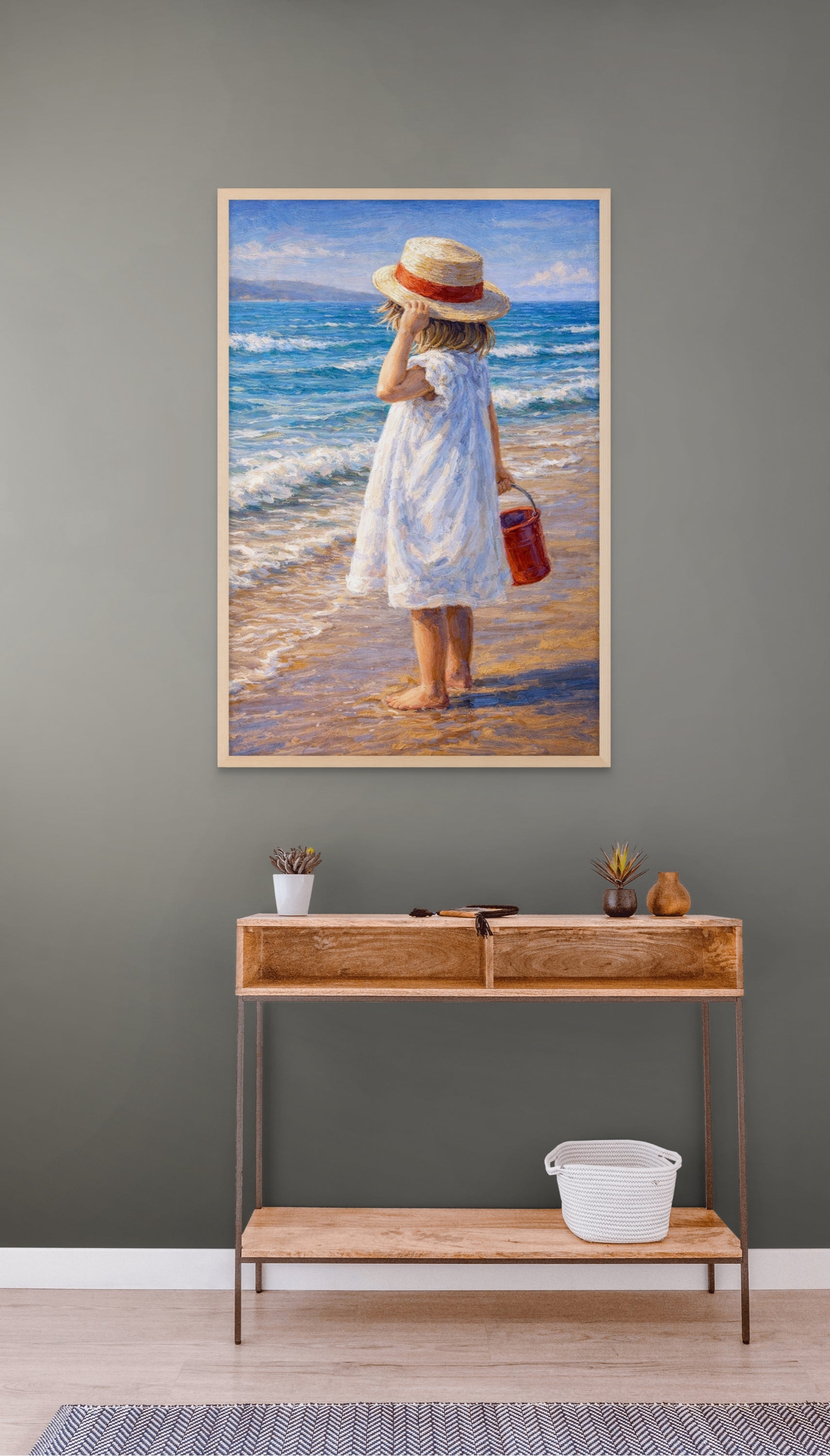 Strand Voetjes Wanddecoratie Zee – Zomerse Branding Canvas Print
