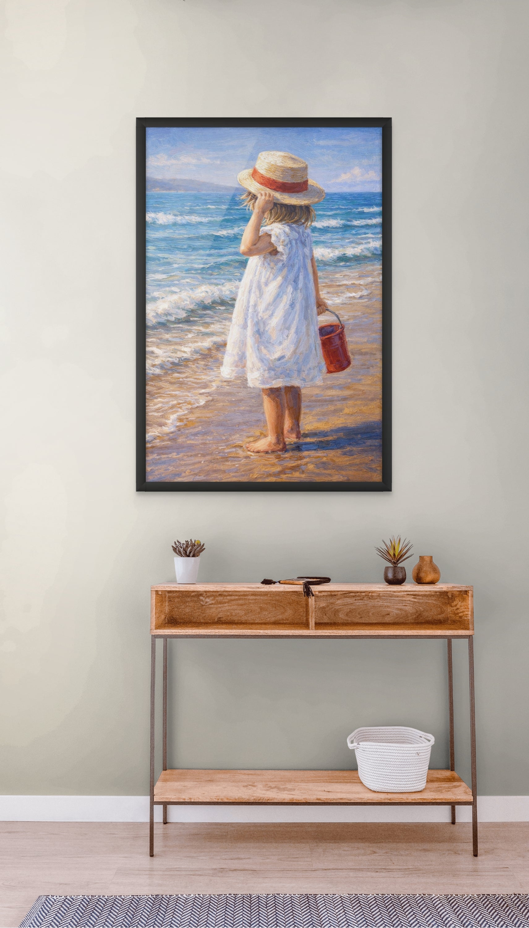 Strand Voetjes Wanddecoratie Zee – Zomerse Branding Canvas Print