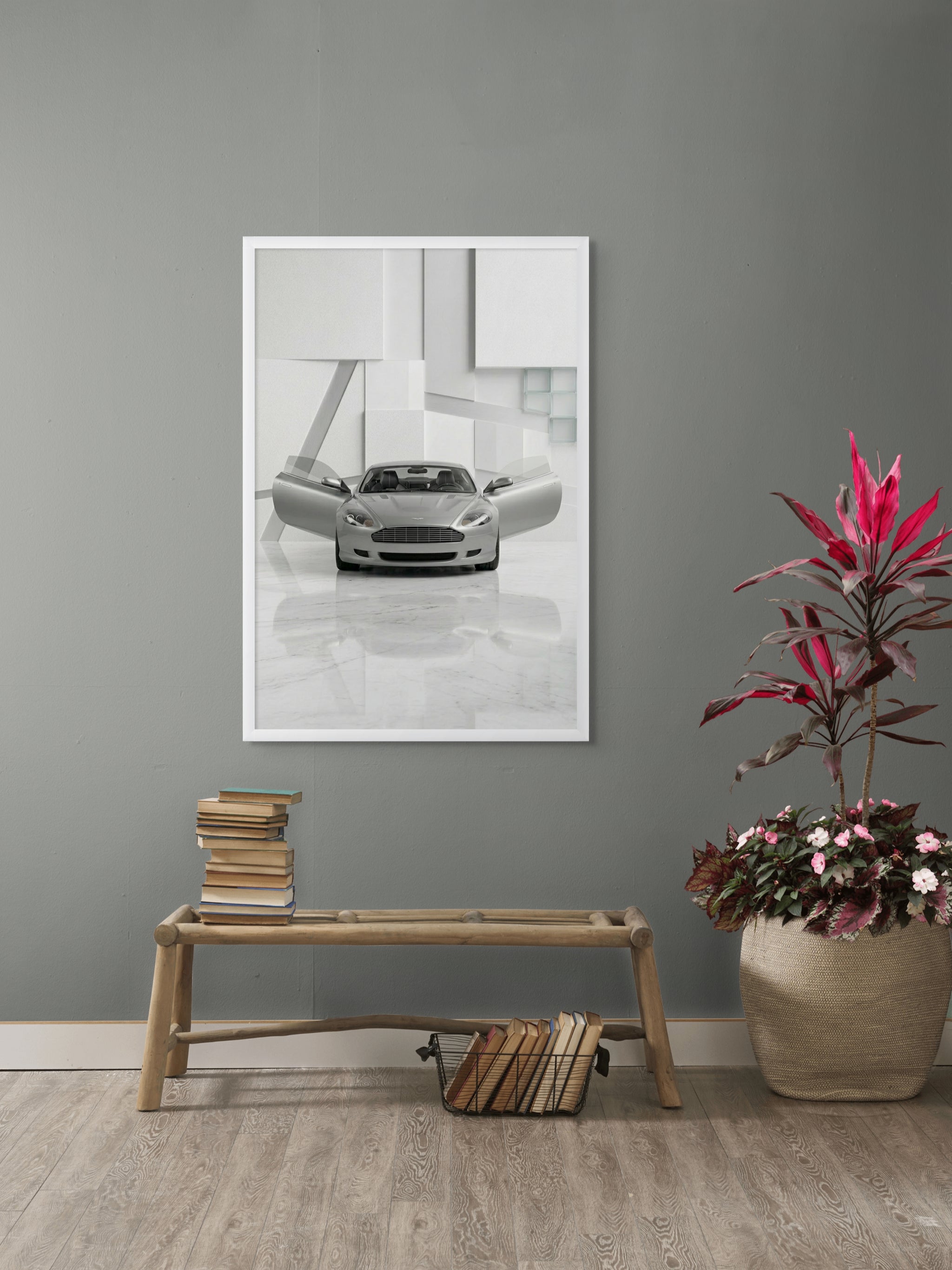 Zilverlijn op Standby Wanddecoratie – Luxe Vliegtuig Canvas Print