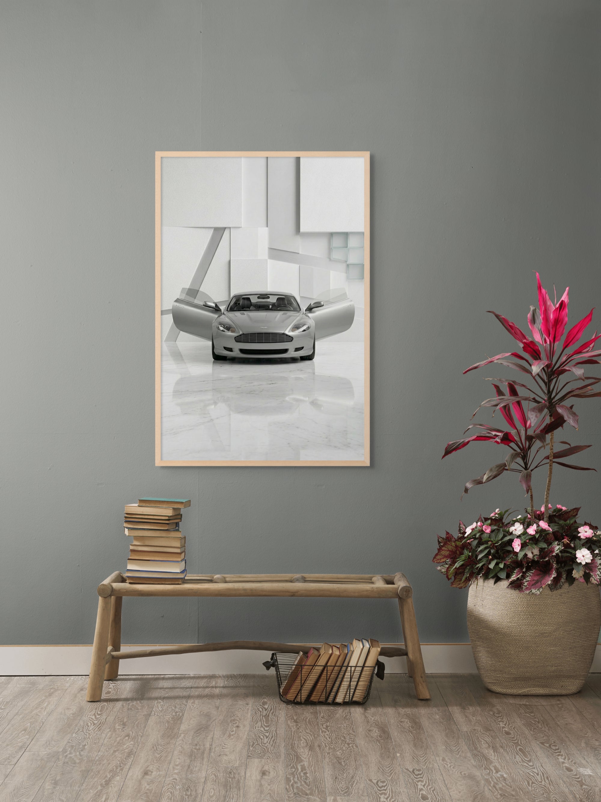Zilverlijn op Standby Wanddecoratie – Luxe Vliegtuig Canvas Print