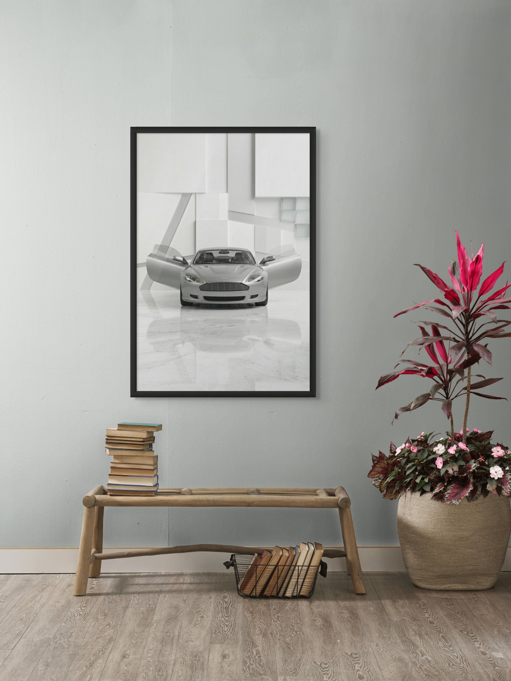 Zilverlijn op Standby Wanddecoratie – Luxe Vliegtuig Canvas Print