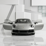 Luxe Auto Wanddecoratie Zilver Mancave – Stoere Canvas of Aluminium Print