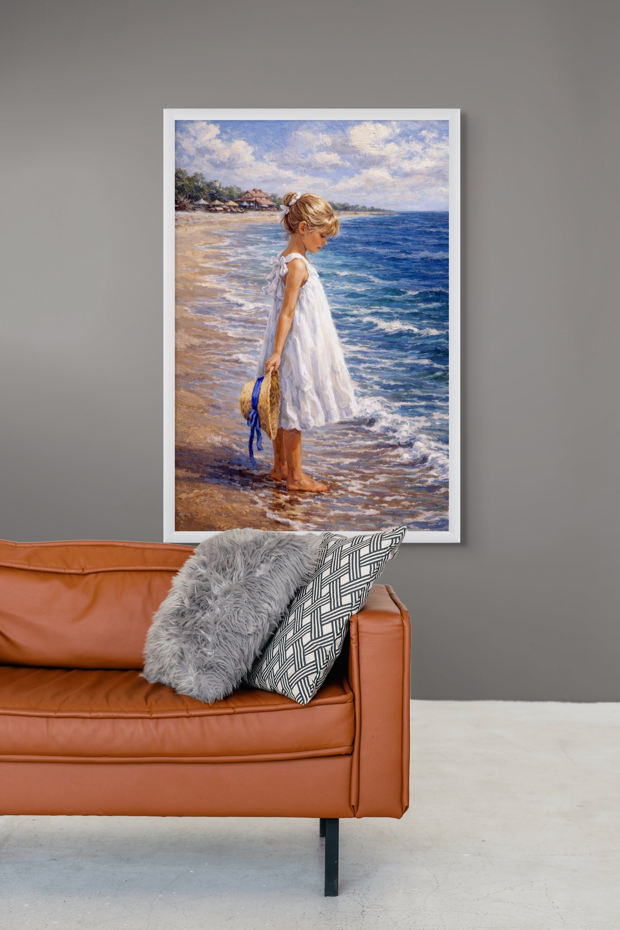 Zomerbries Strand Wanddecoratie – Relaxte Kust Canvas Slaapkamer Print
