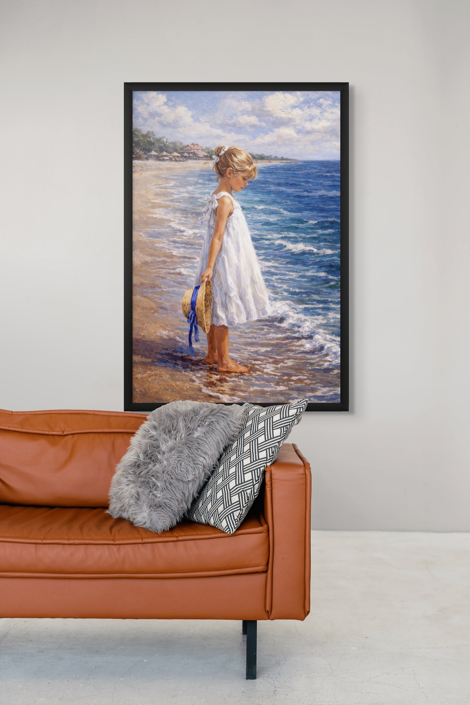 Zomerbries Strand Wanddecoratie – Relaxte Kust Canvas Slaapkamer Print