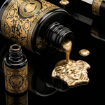 Zwart Goud met Medusa Glans Wanddecoratie – Luxe Mythologie Canvas Print