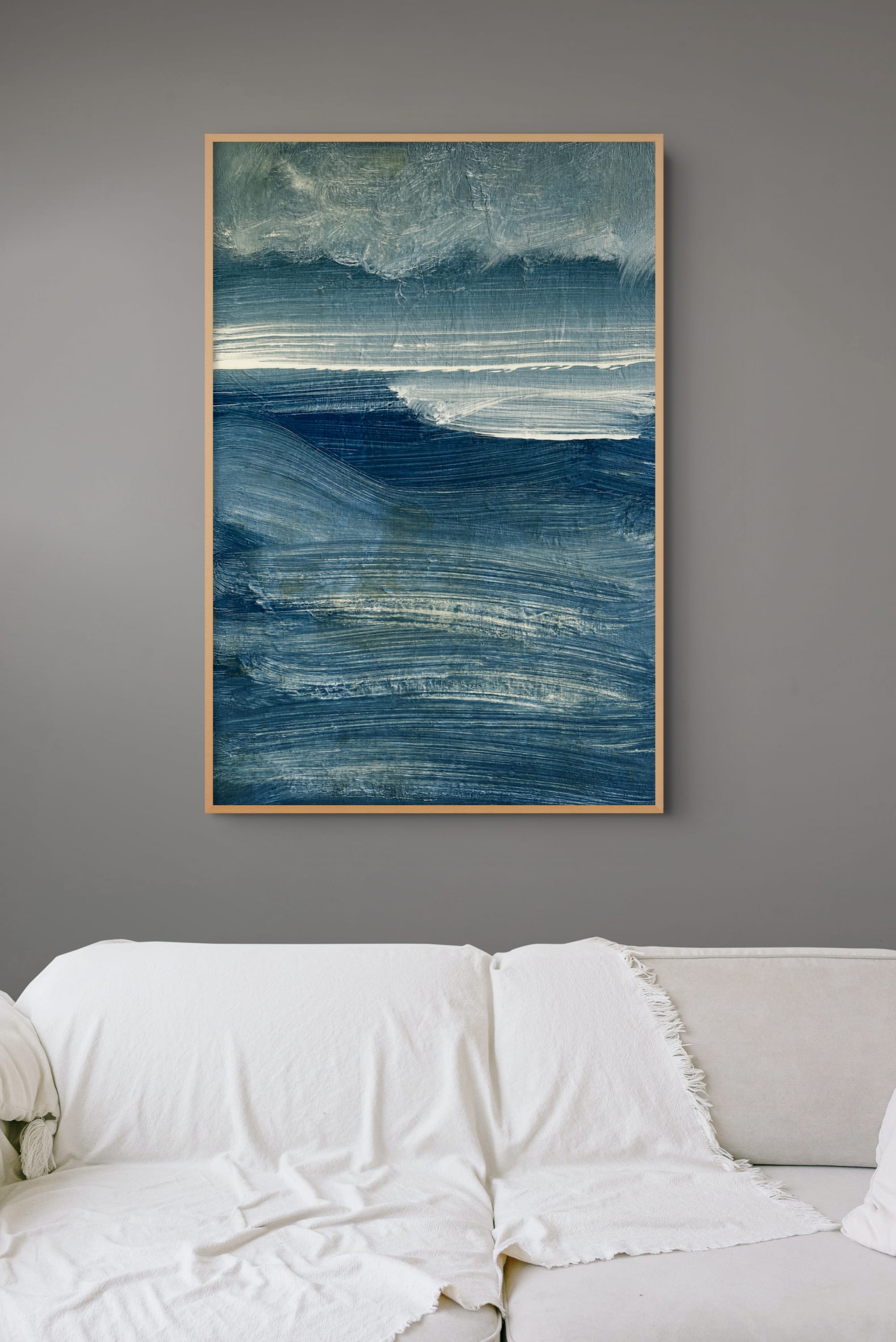 Abstracte Zee in Blauwtinten