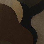 Abstracte wanddecoratie diep bruin en olijf