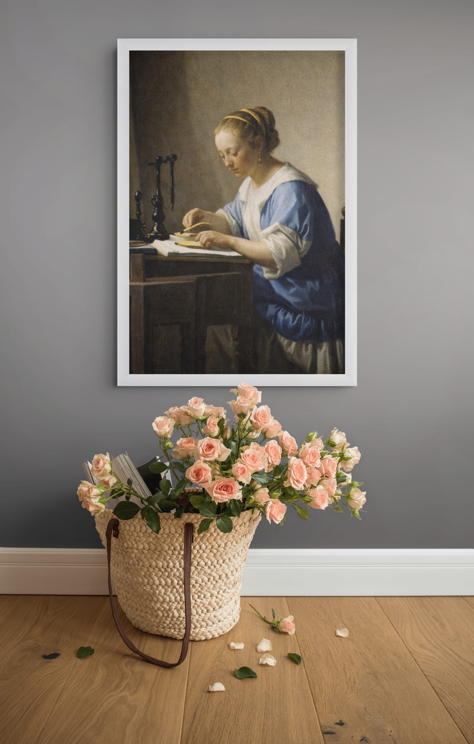 a lady writing