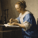 a lady writing