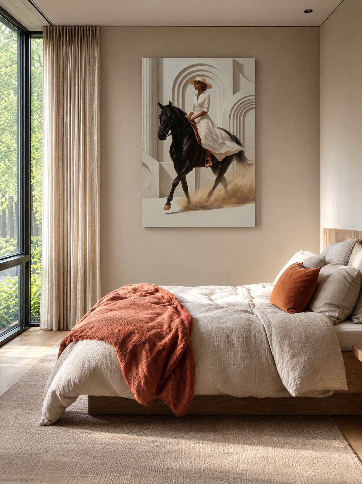 Amazone van Valencia als canvas zonder lijst aan de muur