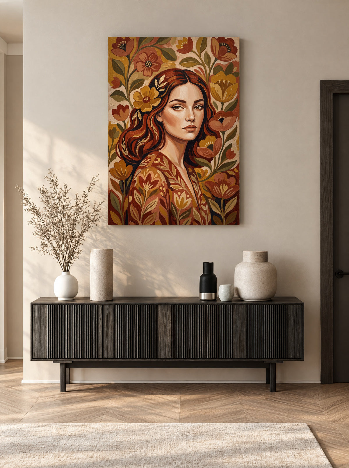 Anna Gaze als canvas zonder lijst aan de muur