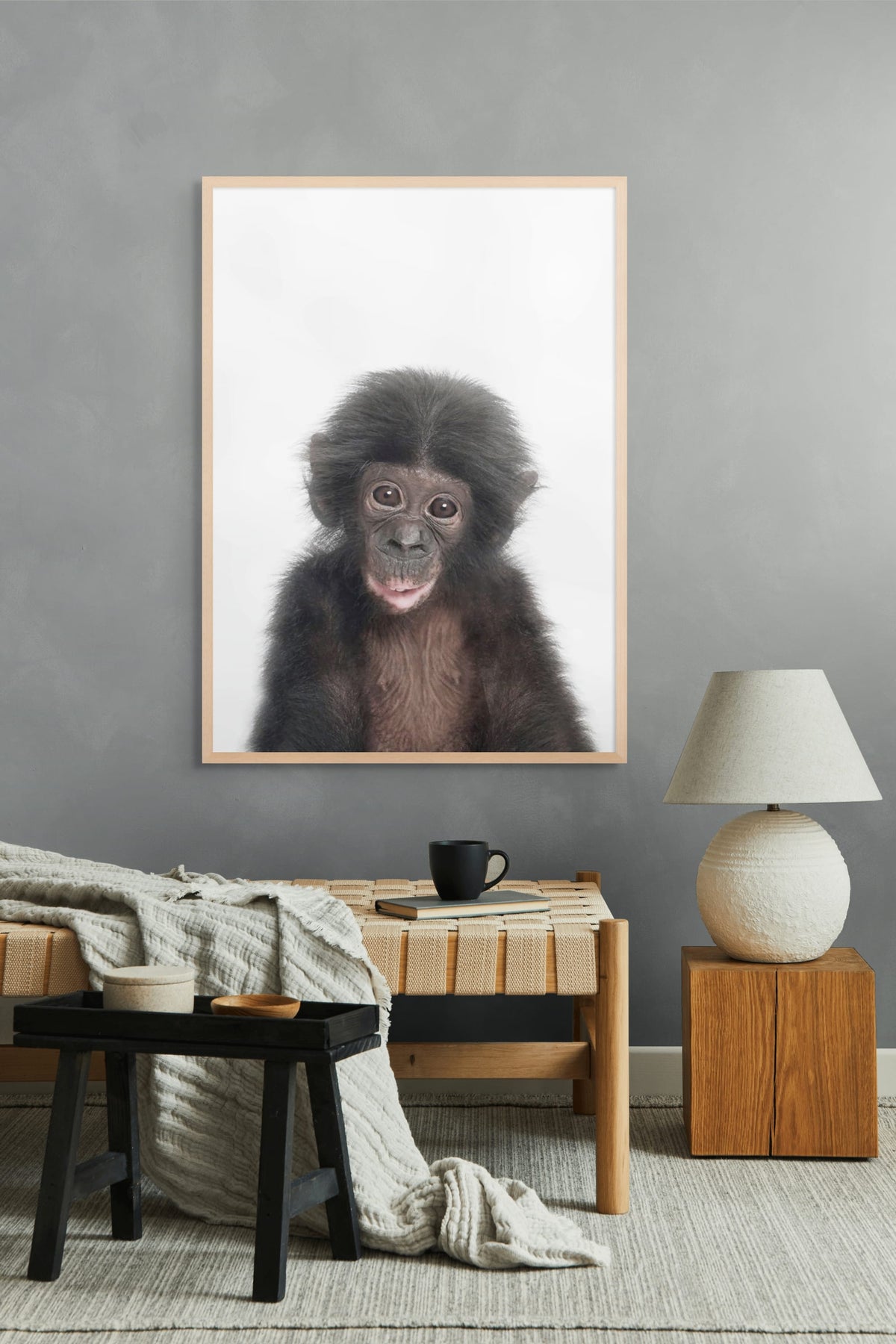 Apenstreken met Oogcontact Wanddecoratie | ArtifyCanvas