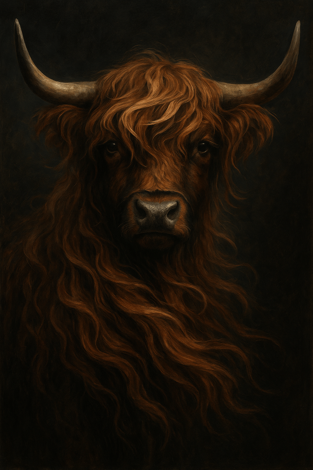 Schotse hooglander rund portret wanddecoratie