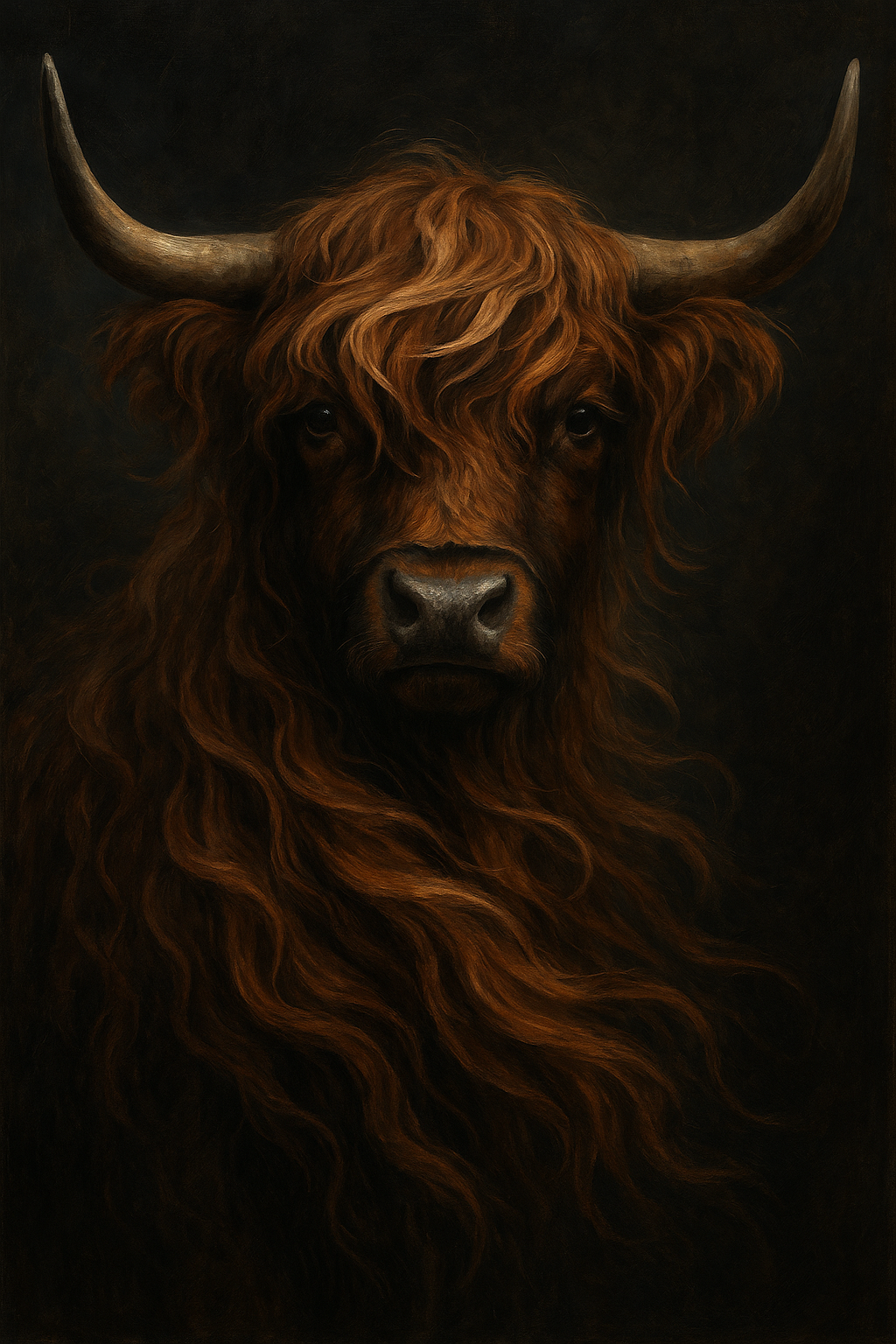 Schotse hooglander rund portret wanddecoratie