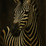 Sierlijke zebra portret wanddecoratie