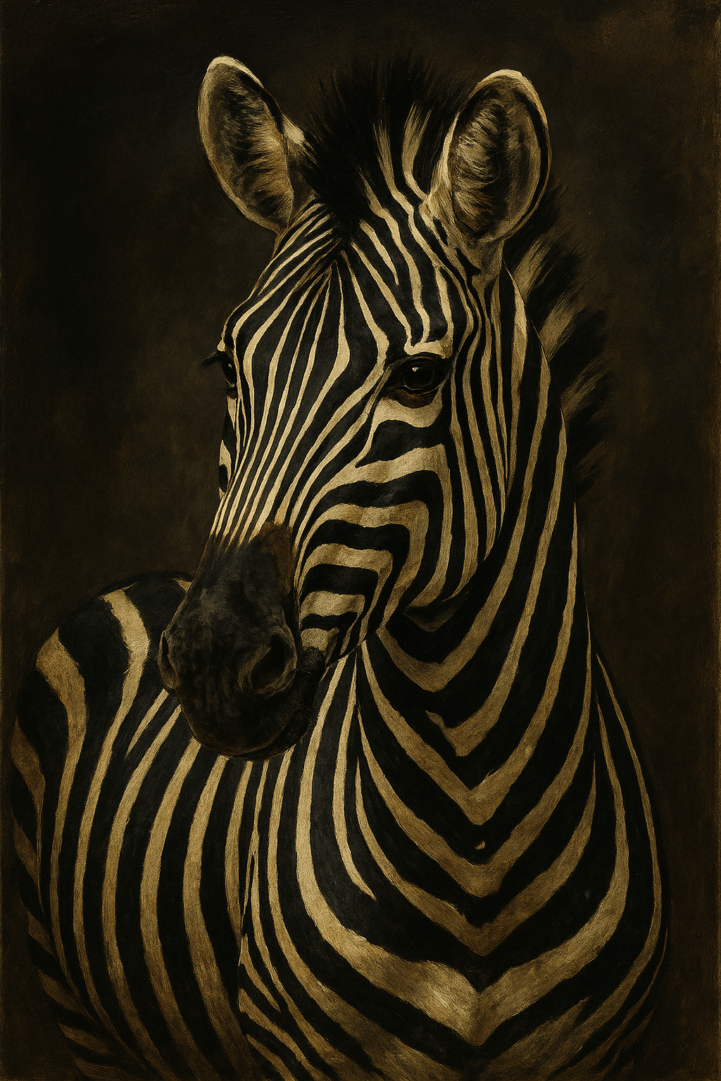 Sierlijke zebra portret wanddecoratie