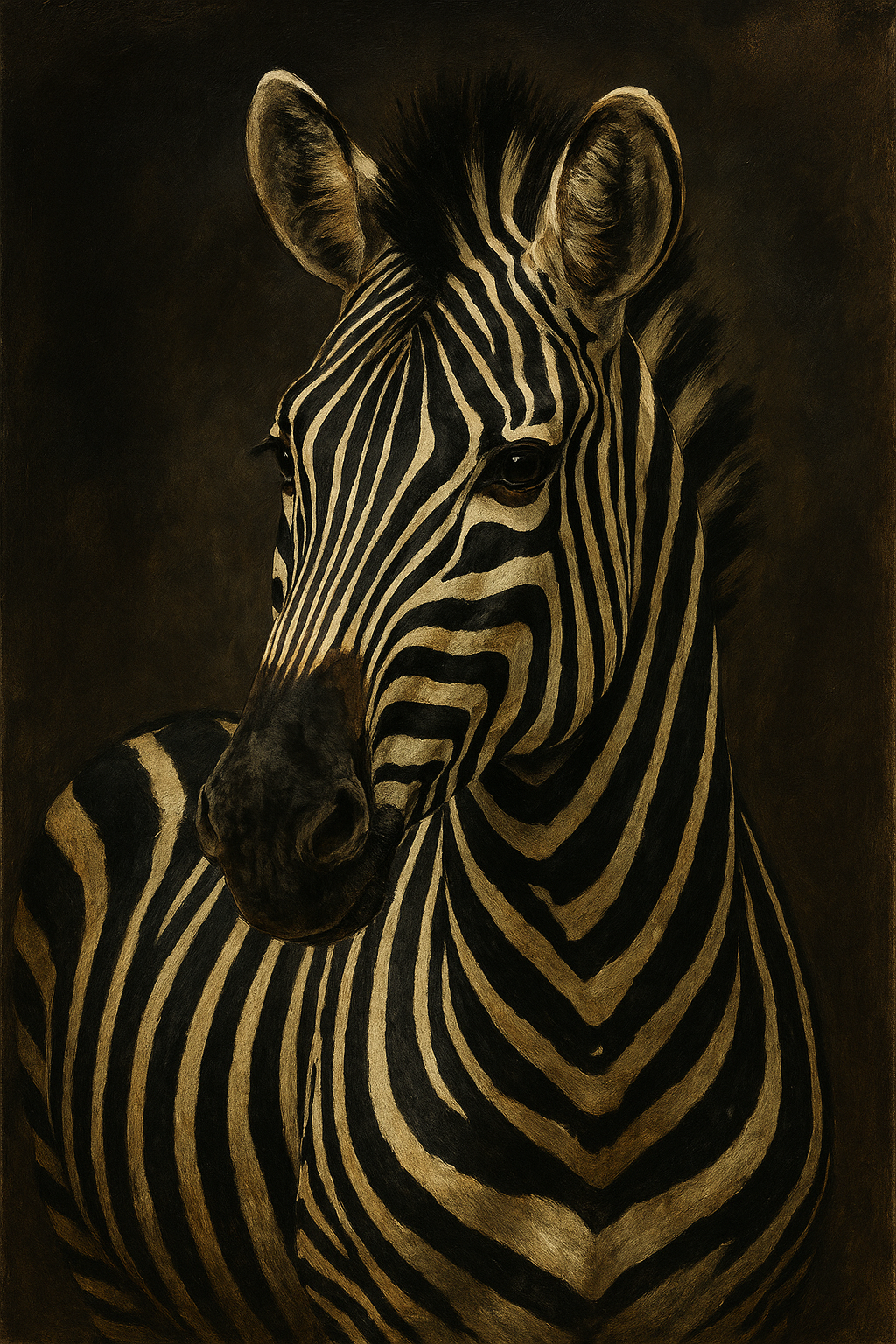 Sierlijke zebra portret wanddecoratie