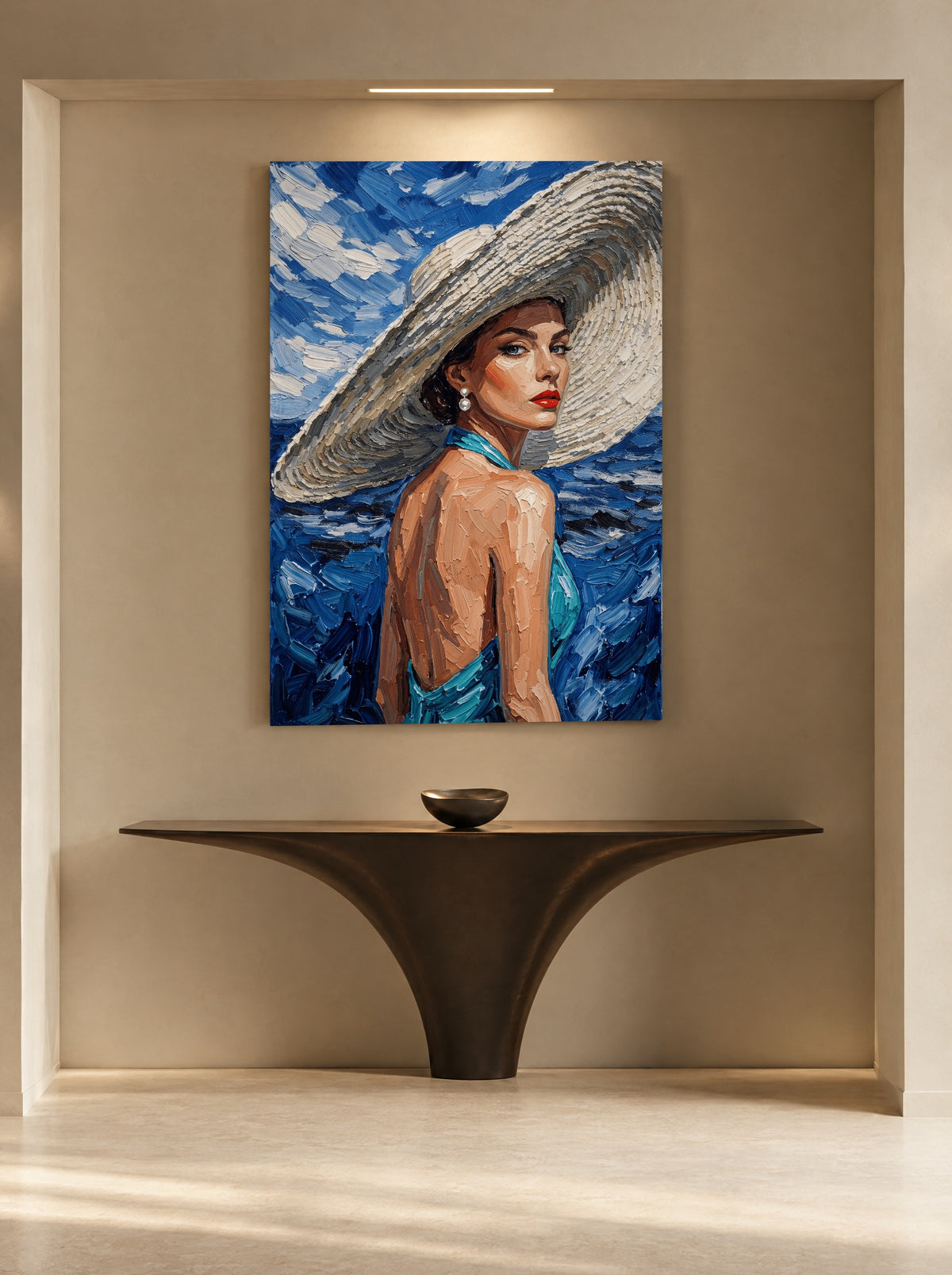 Azure Reverie als canvas zonder lijst aan de muur