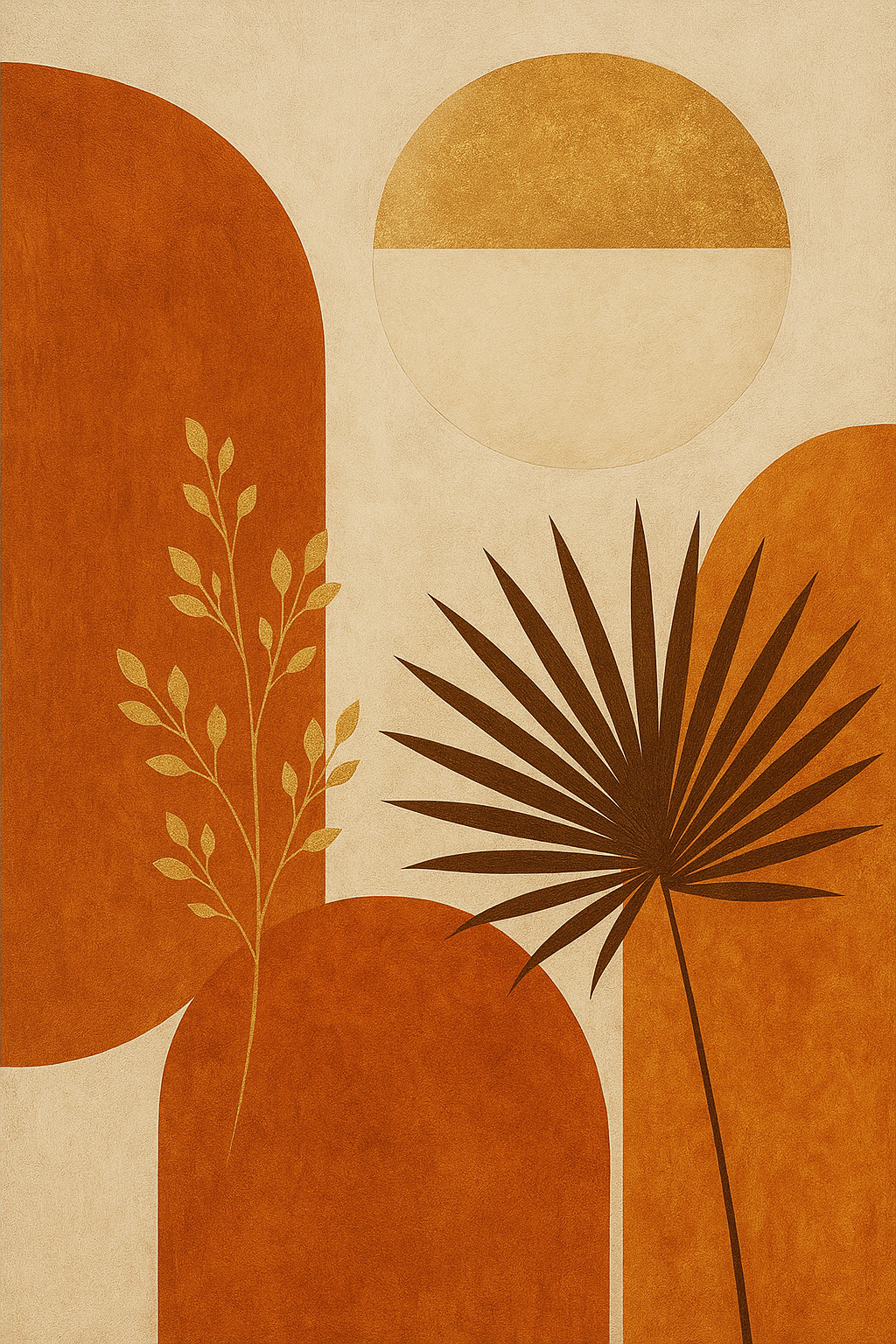 Botanische Bogen in Terracotta kunstwerk