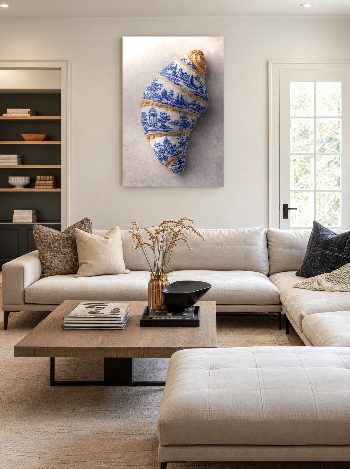 Bladerdeeg Deluxe als canvas zonder lijst aan de muur
