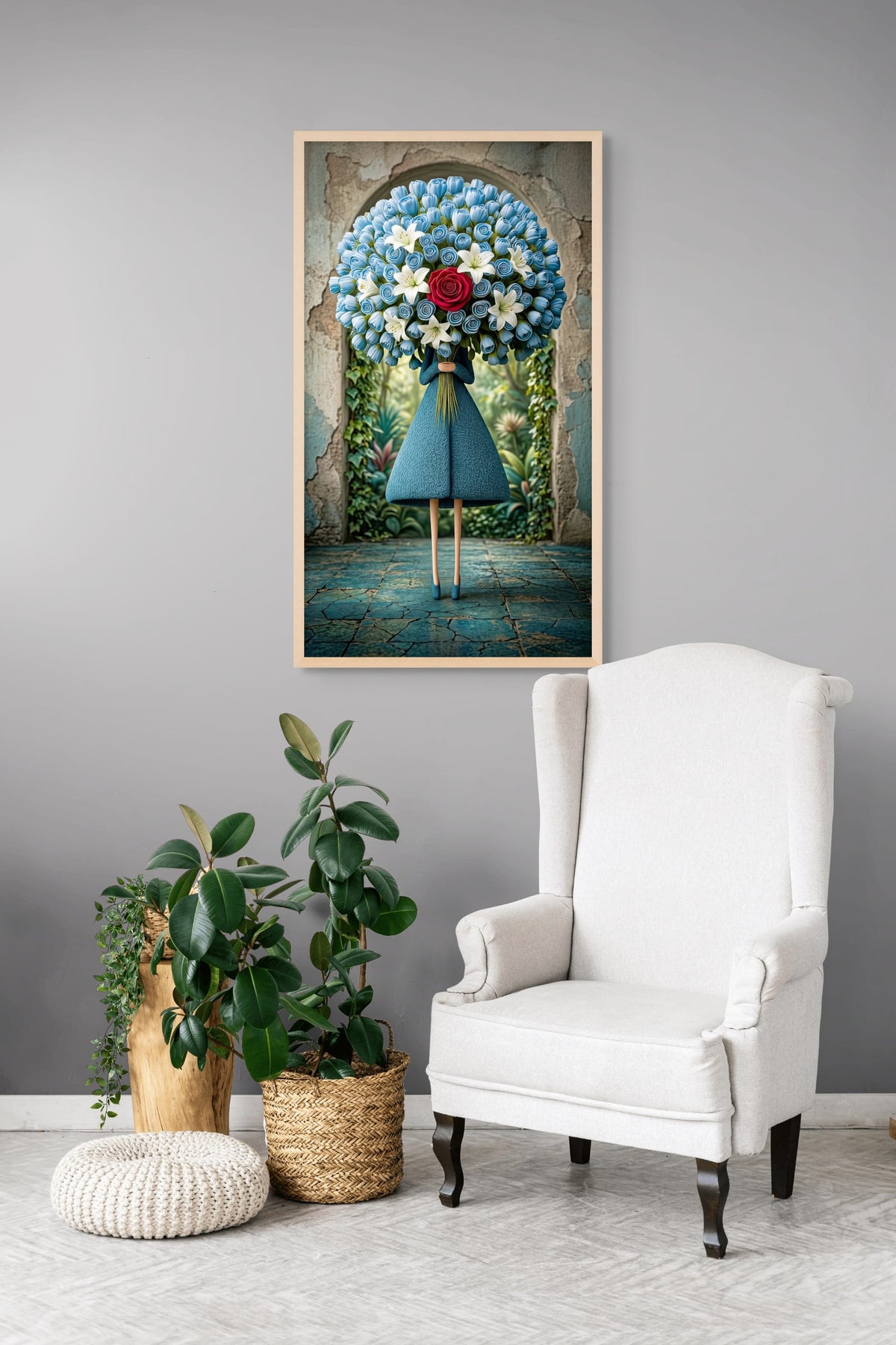 Blauwboeket met Geheimen Wanddecoratie | ArtifyCanvas