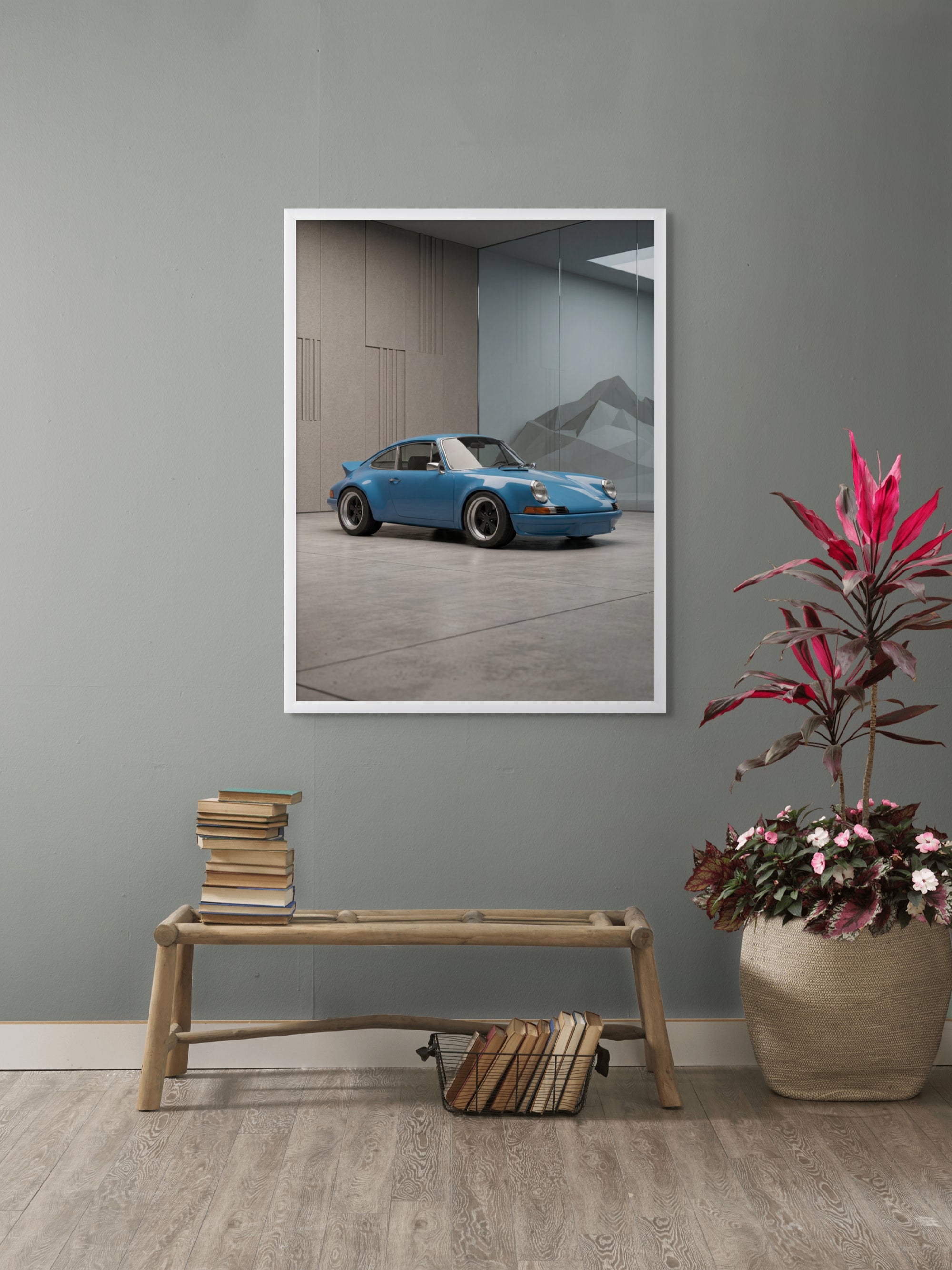 Blauwe Bocht van Monaco Wanddecoratie – Luxe Kustlandschap Canvas Print