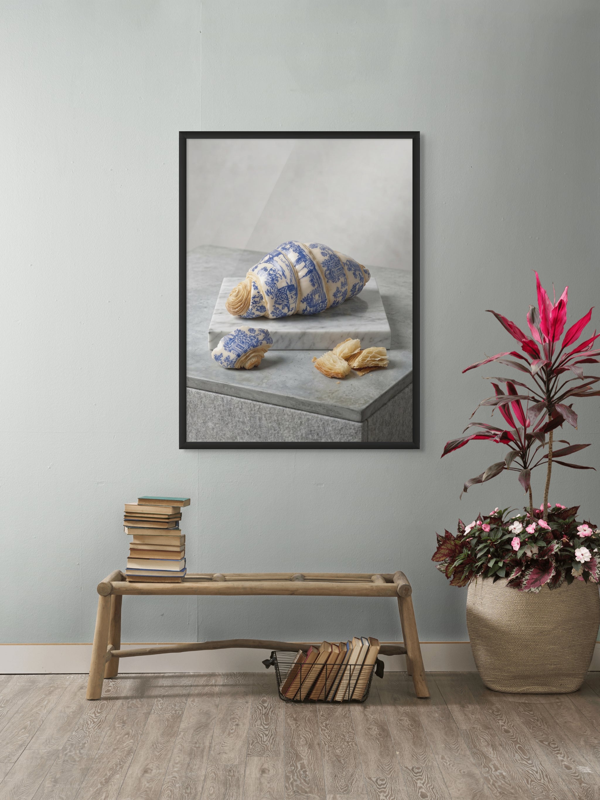 Blauw Gebakken Geluk Wanddecoratie – Culinaire Kunst Canvas Print