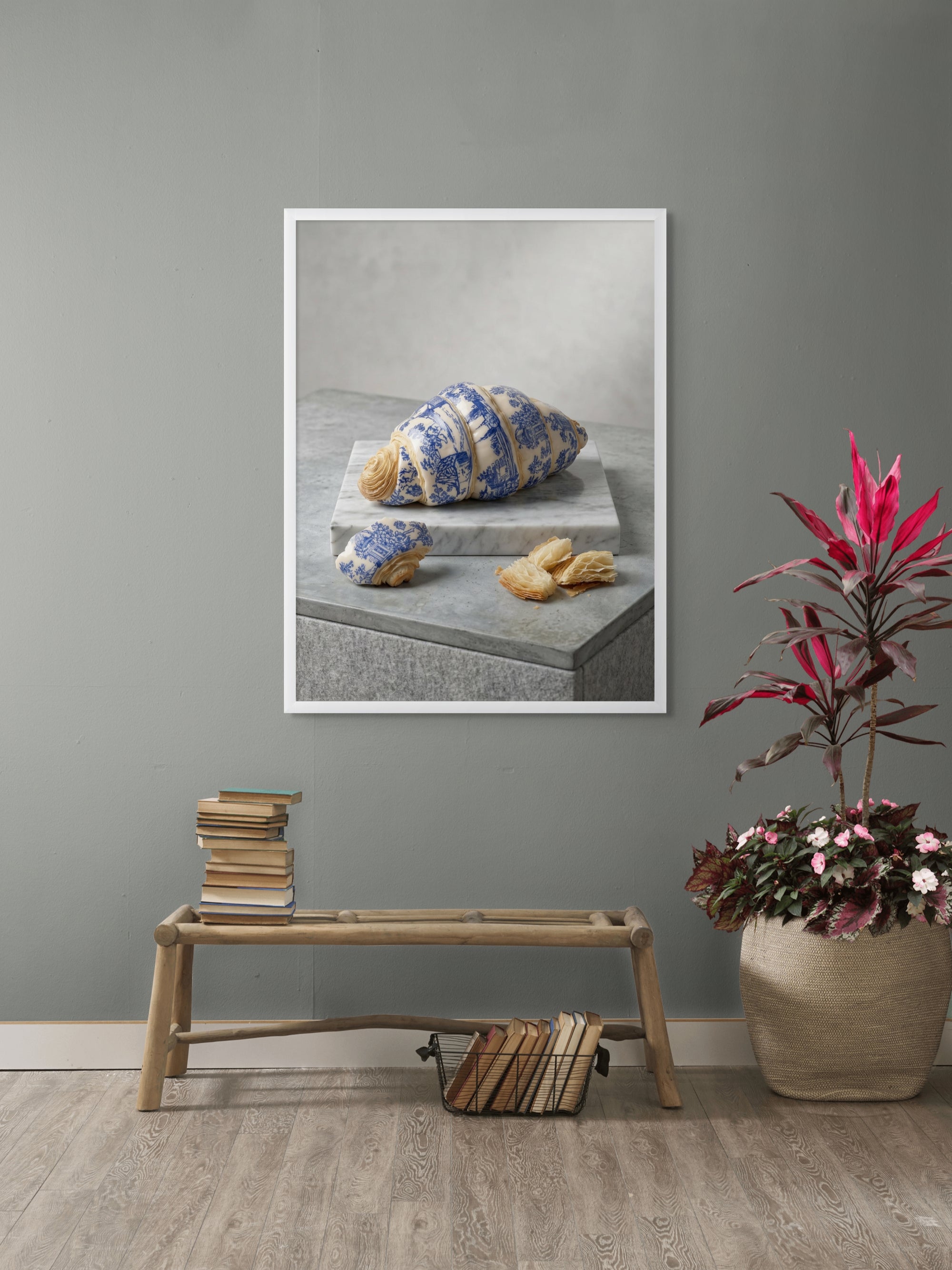 Blauw Gebakken Geluk Wanddecoratie – Culinaire Kunst Canvas Print