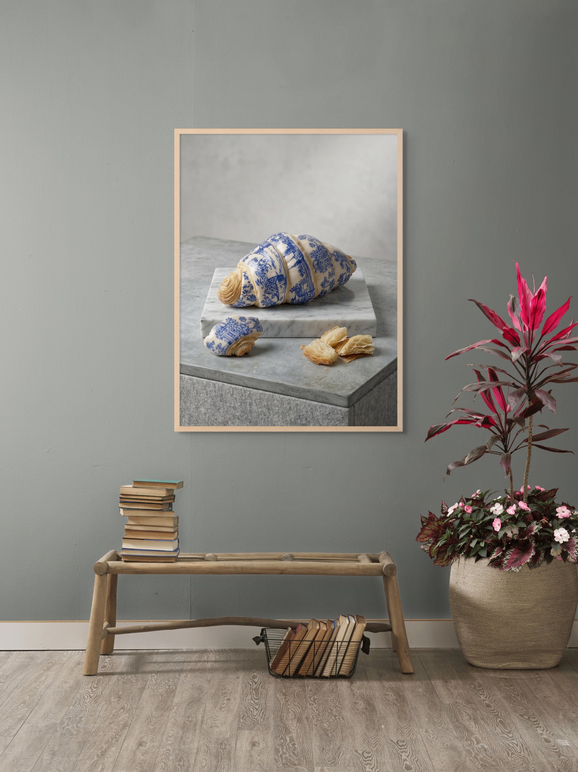 Blauw Gebakken Geluk Wanddecoratie – Culinaire Kunst Canvas Print