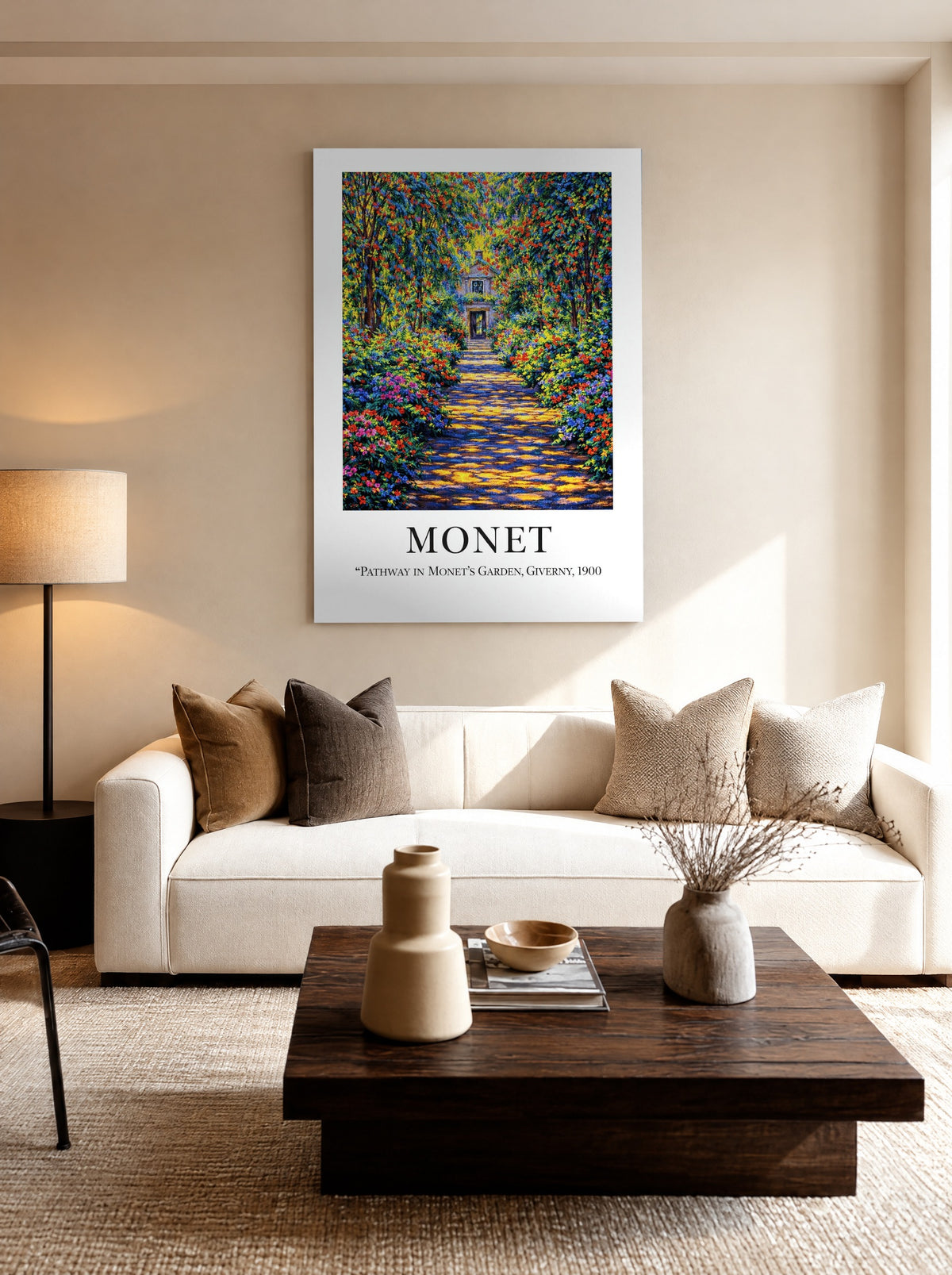 Bloemenlaan naar de Zomerzon als canvas zonder lijst aan de muur