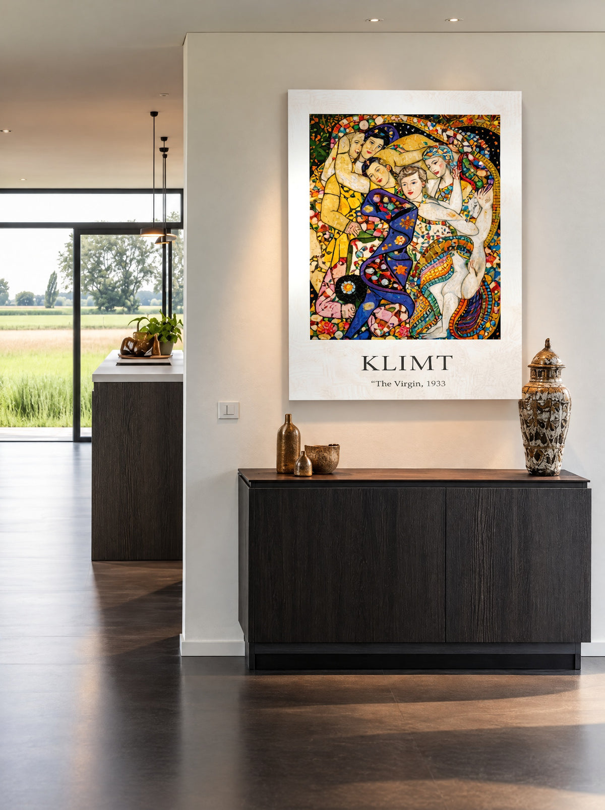 Bloementuin vol Zijdezachte Zielen als canvas zonder lijst aan de muur