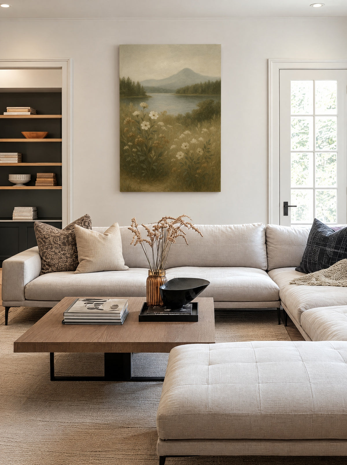 Bloemenweide bij het Bergmeer als canvas zonder lijst aan de muur
