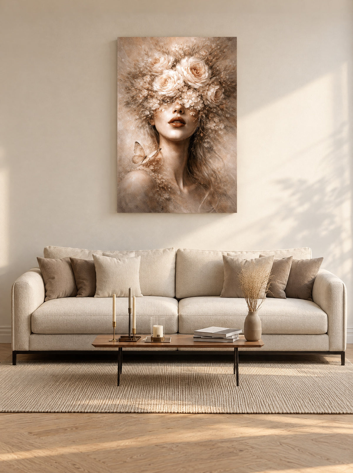 Bloesemdroom zonder Ogen als canvas zonder lijst aan de muur