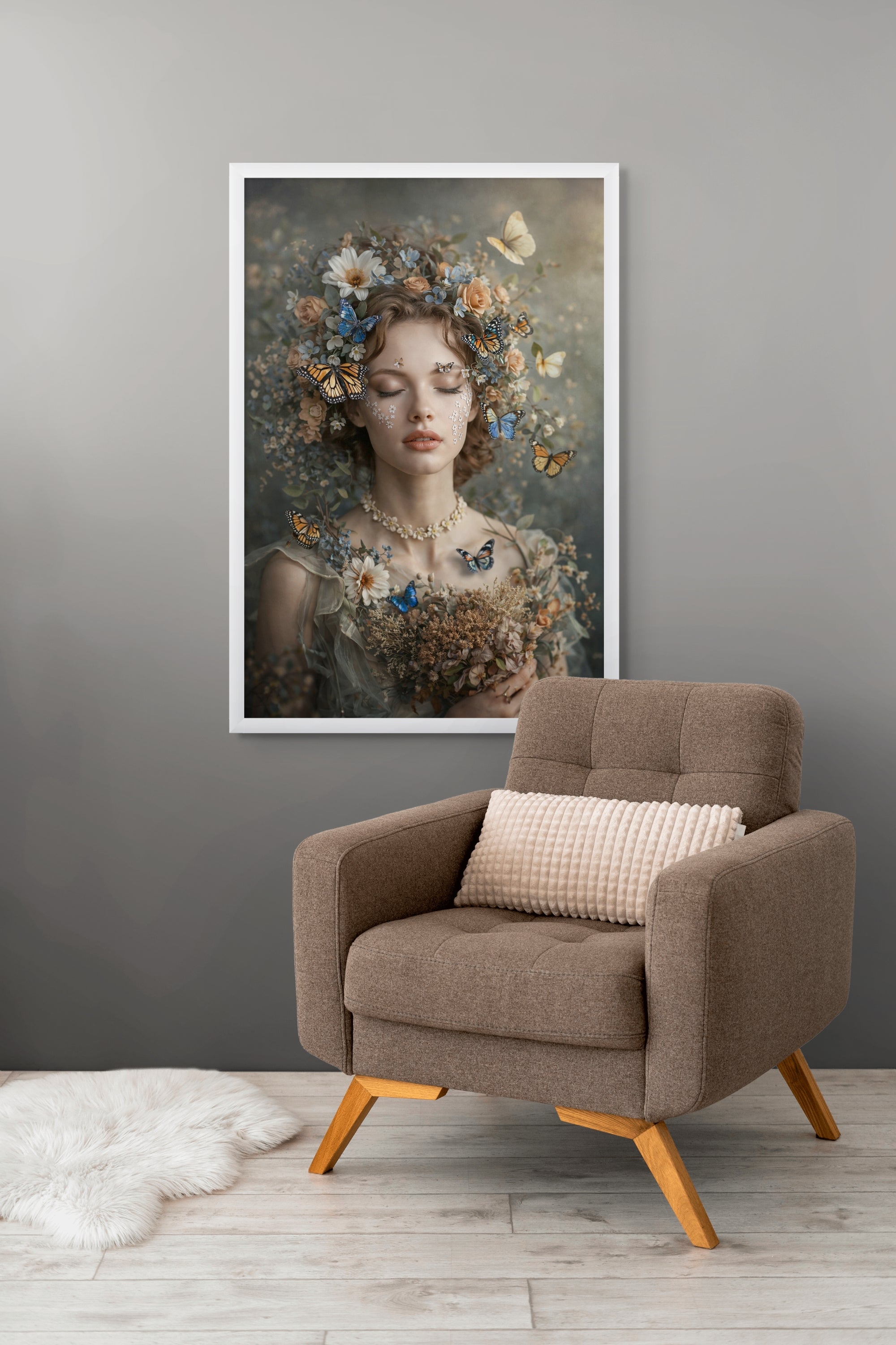 Lente Bloemen Wanddecoratie Dromerig – Sfeervolle Canvas Slaapkamer Print