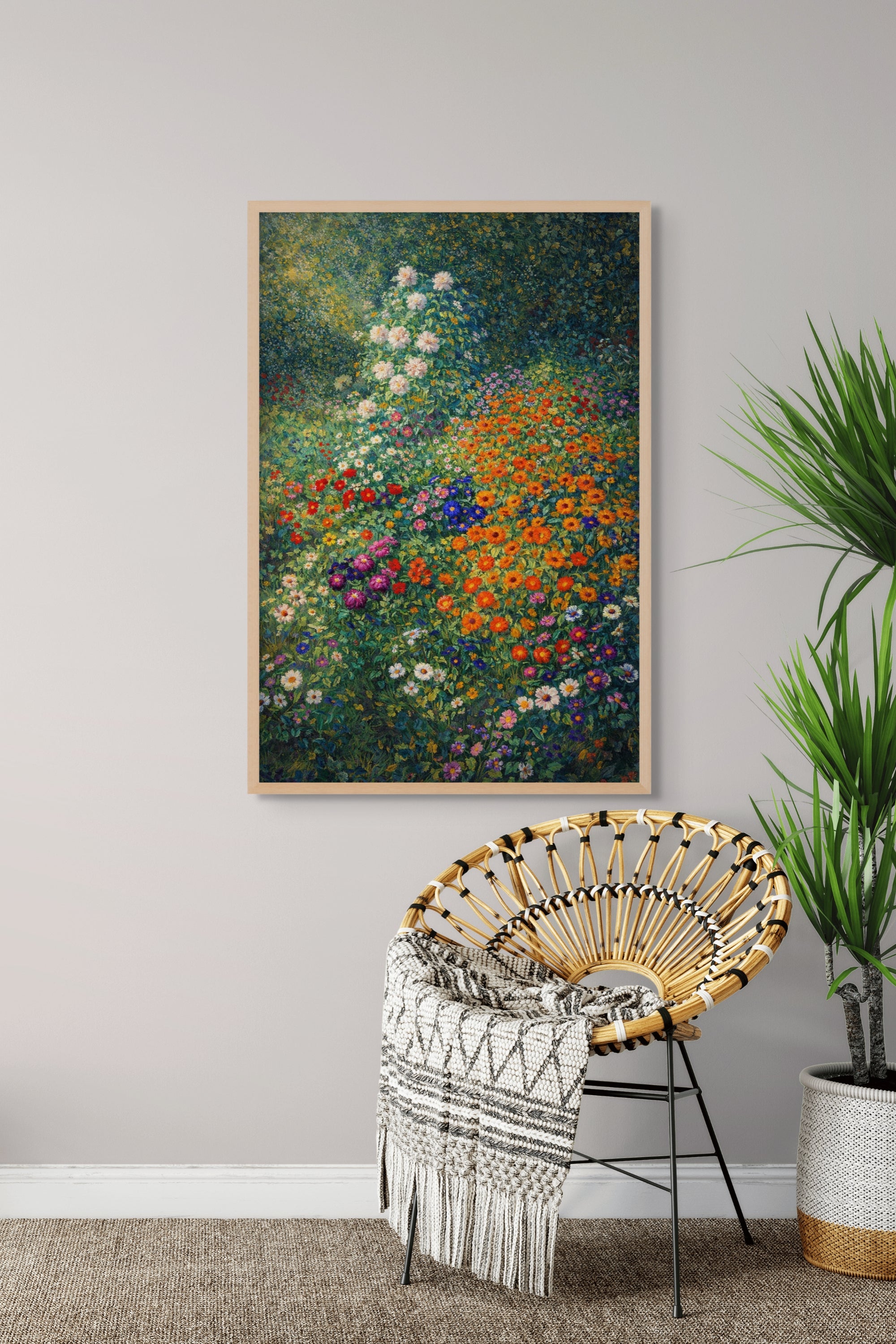 Kleurrijke Bloemen Wanddecoratie Zomer – Vrolijke Canvas Woonkamer Print
