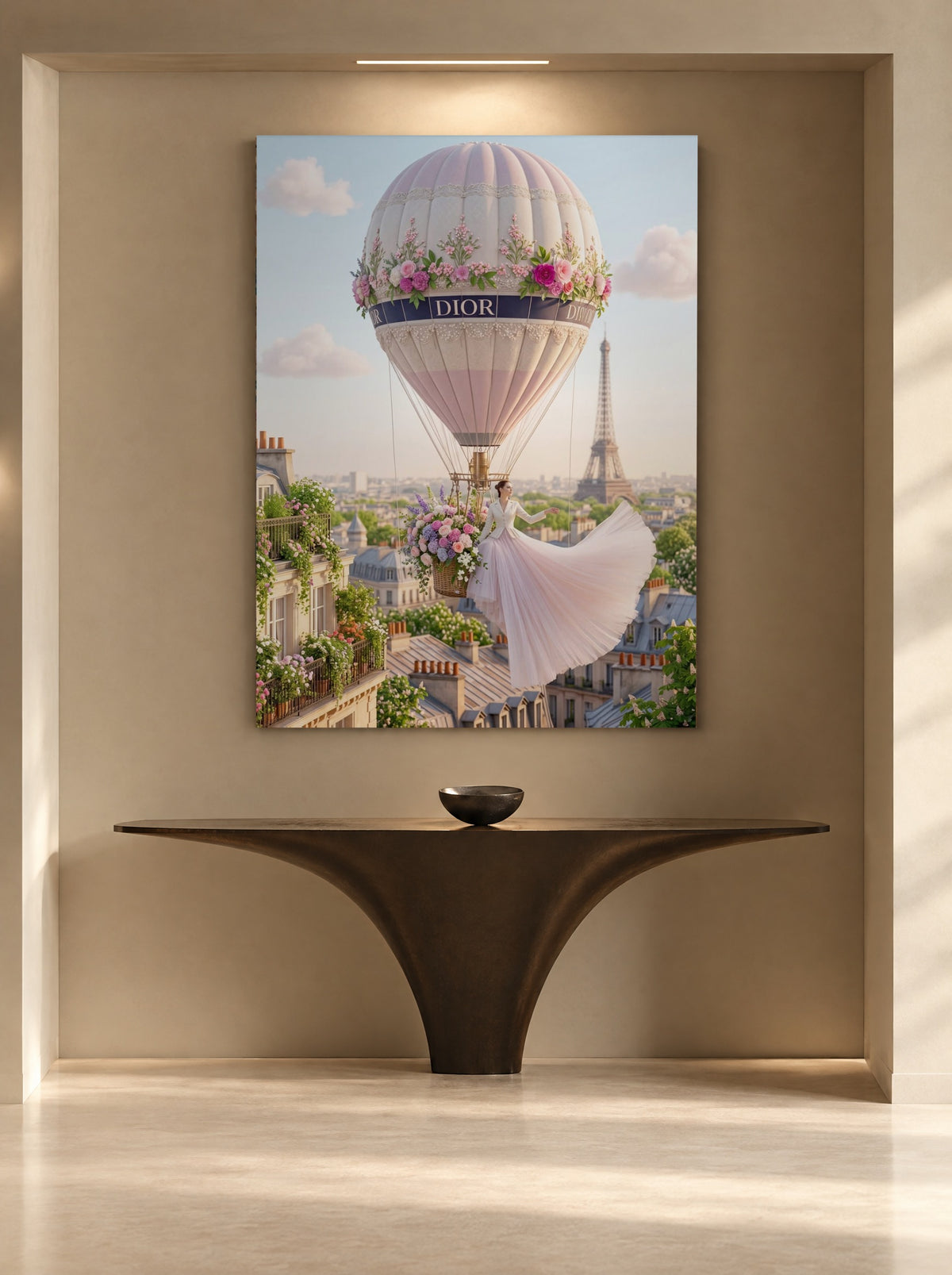 Blush Balloon Serenade als canvas zonder lijst aan de muur