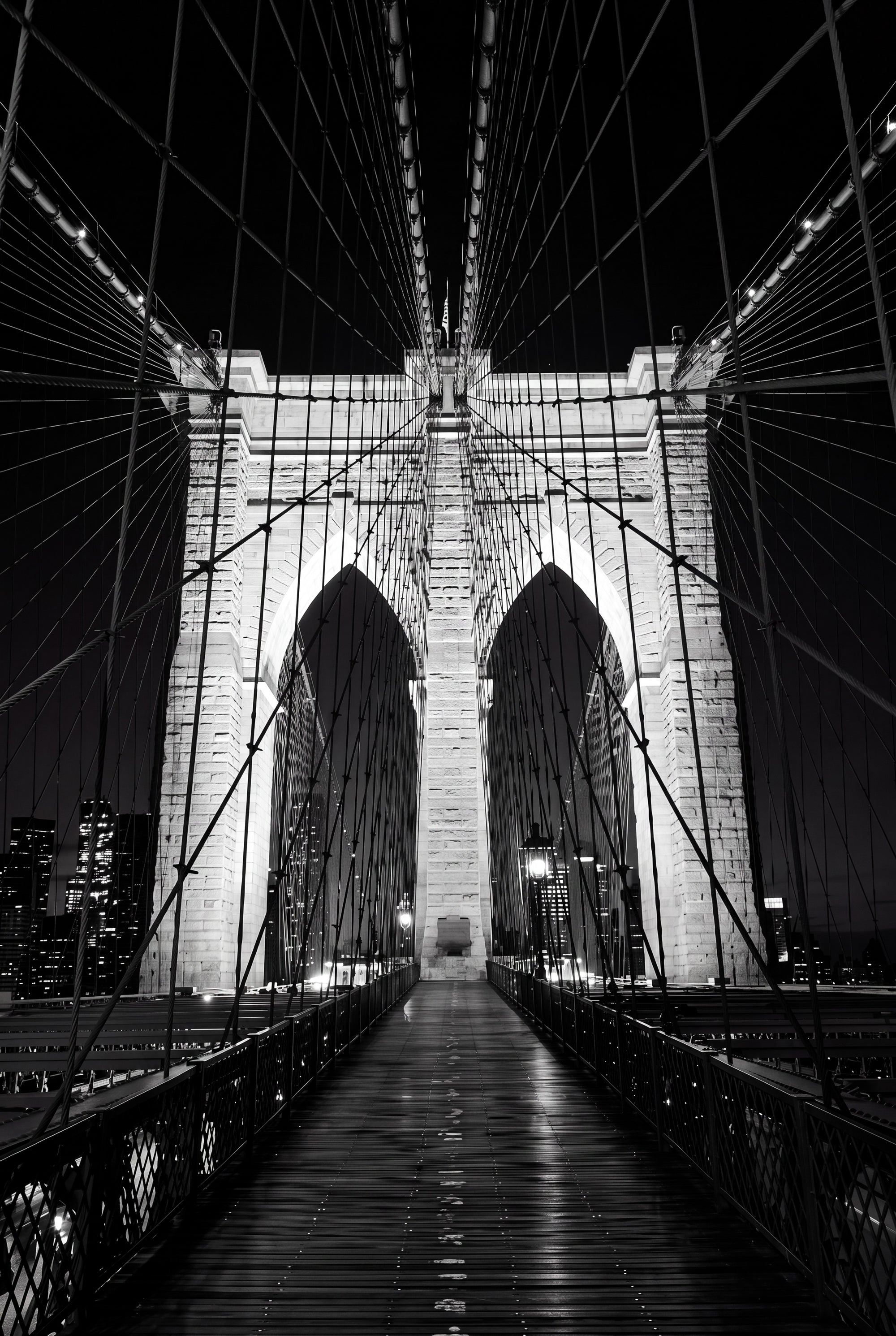 Brooklyn Bridge in zwart-wit wanddecoratie