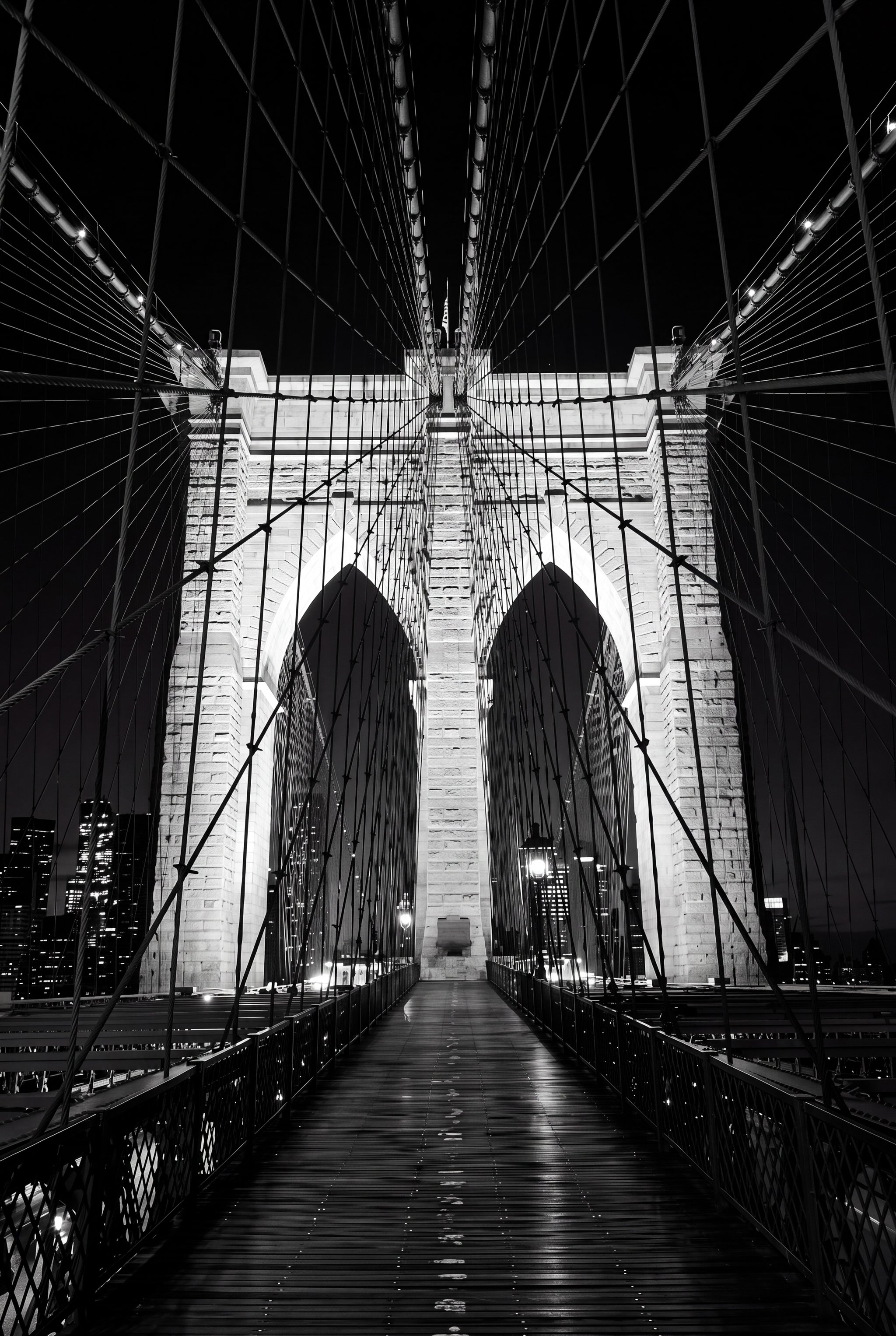 Brooklyn Bridge in zwart-wit wanddecoratie